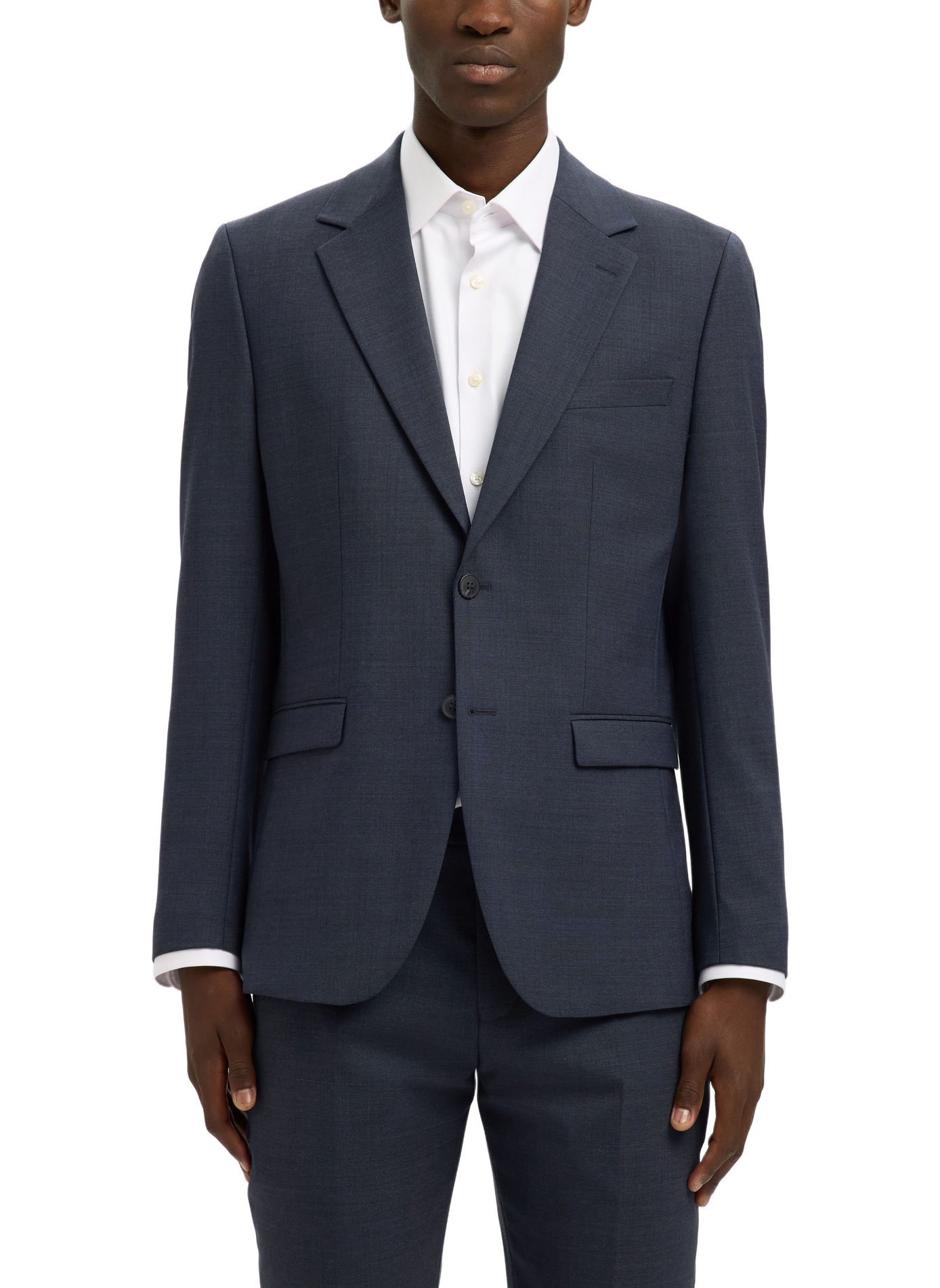 Veste col tailleur en laine mélangée SELECTED Bleu