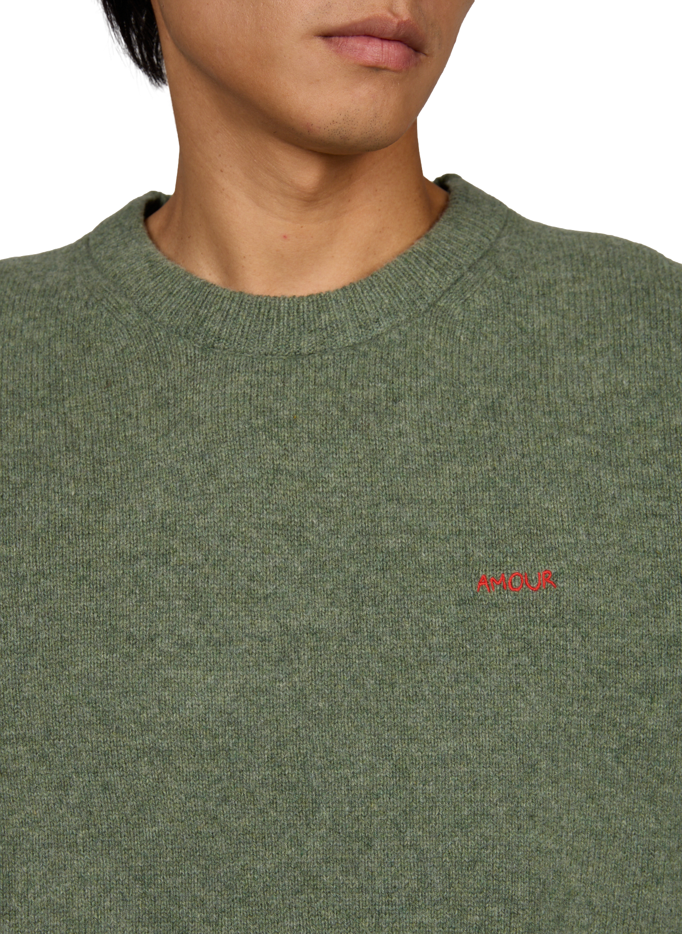 Round neck wool straight sweater MAISON LABICHE Green