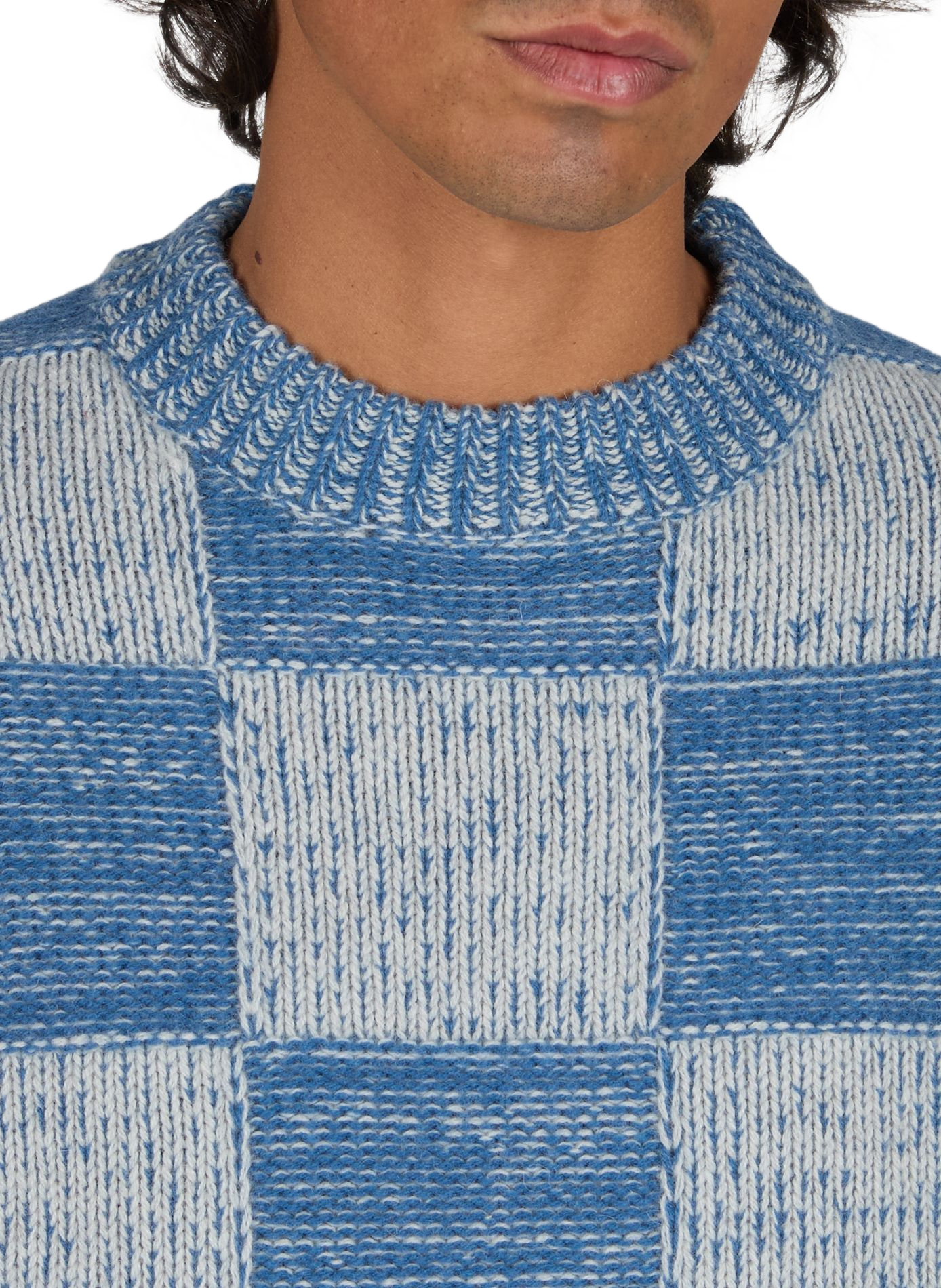 Gerader Rundhalspullover aus Baumwolle LES DEUX Blau