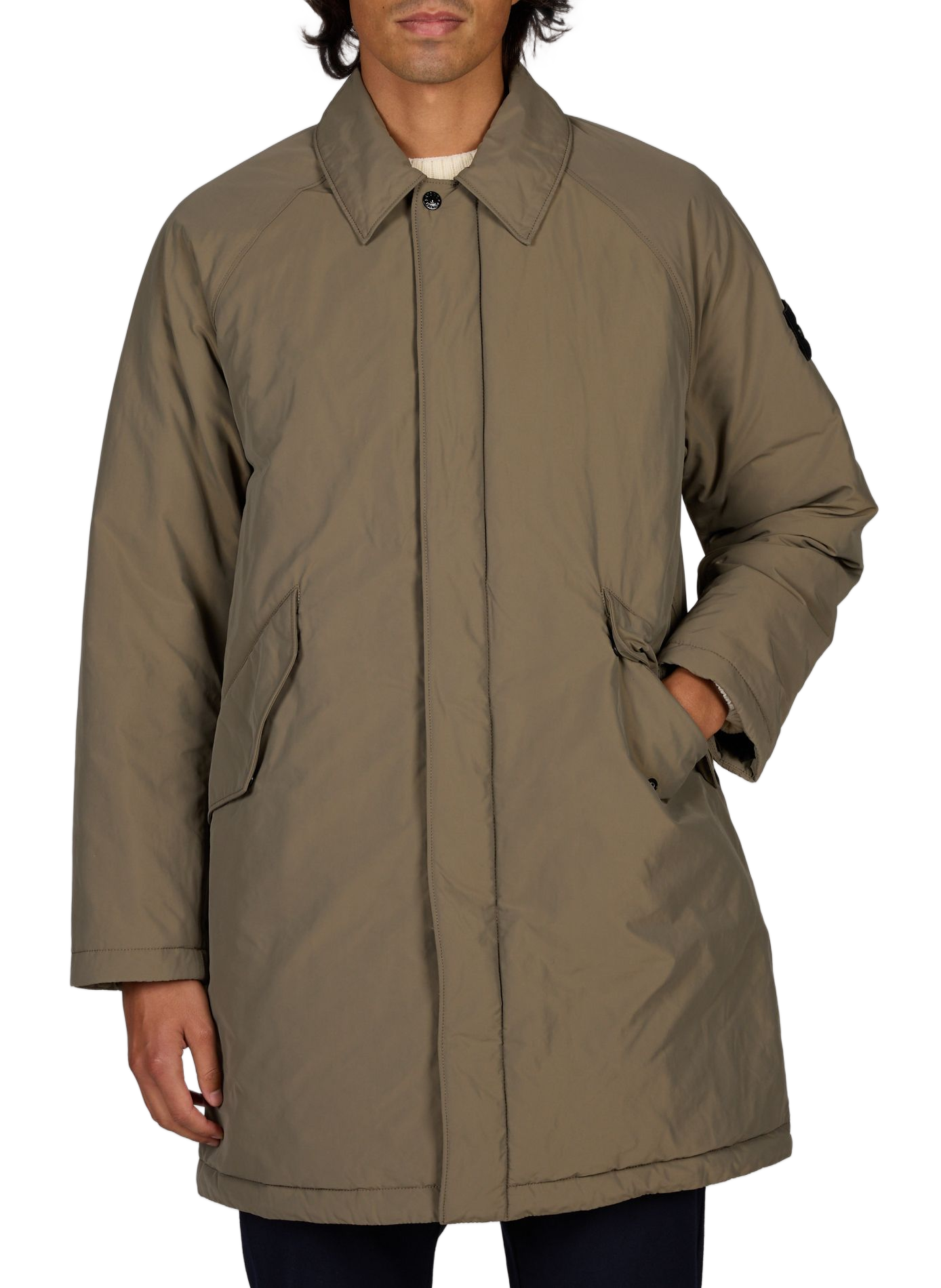 Zippered Reversible Coat STONE ISLAND Khaki