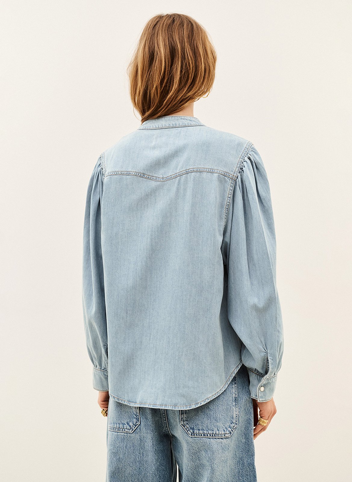 Chemise manches longues en denim alino BA&SH Bleu