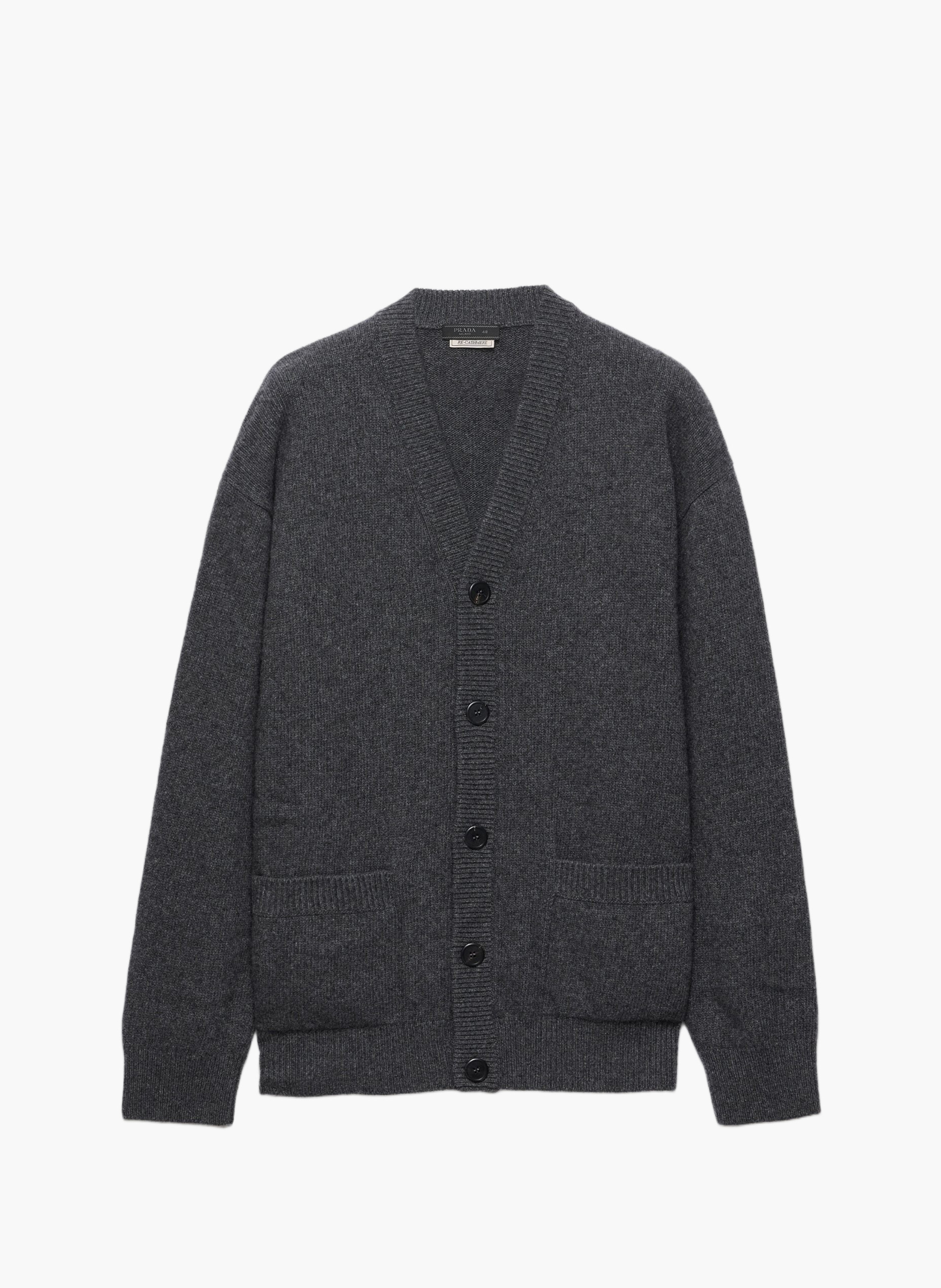 Cardigan en re-cashmere PRADA Gris