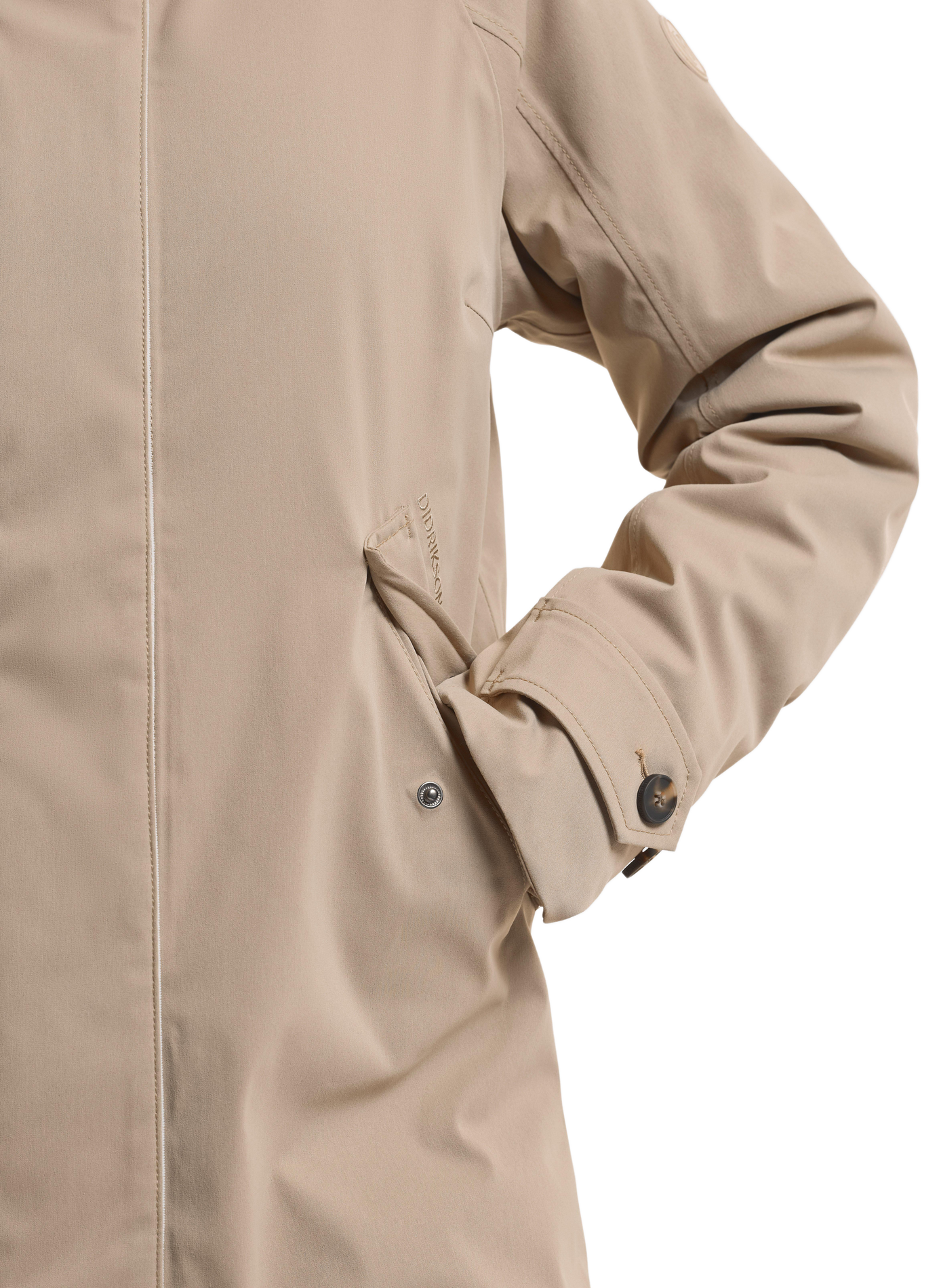 LUNA mid-length hooded parka DIDRIKSONS Beige