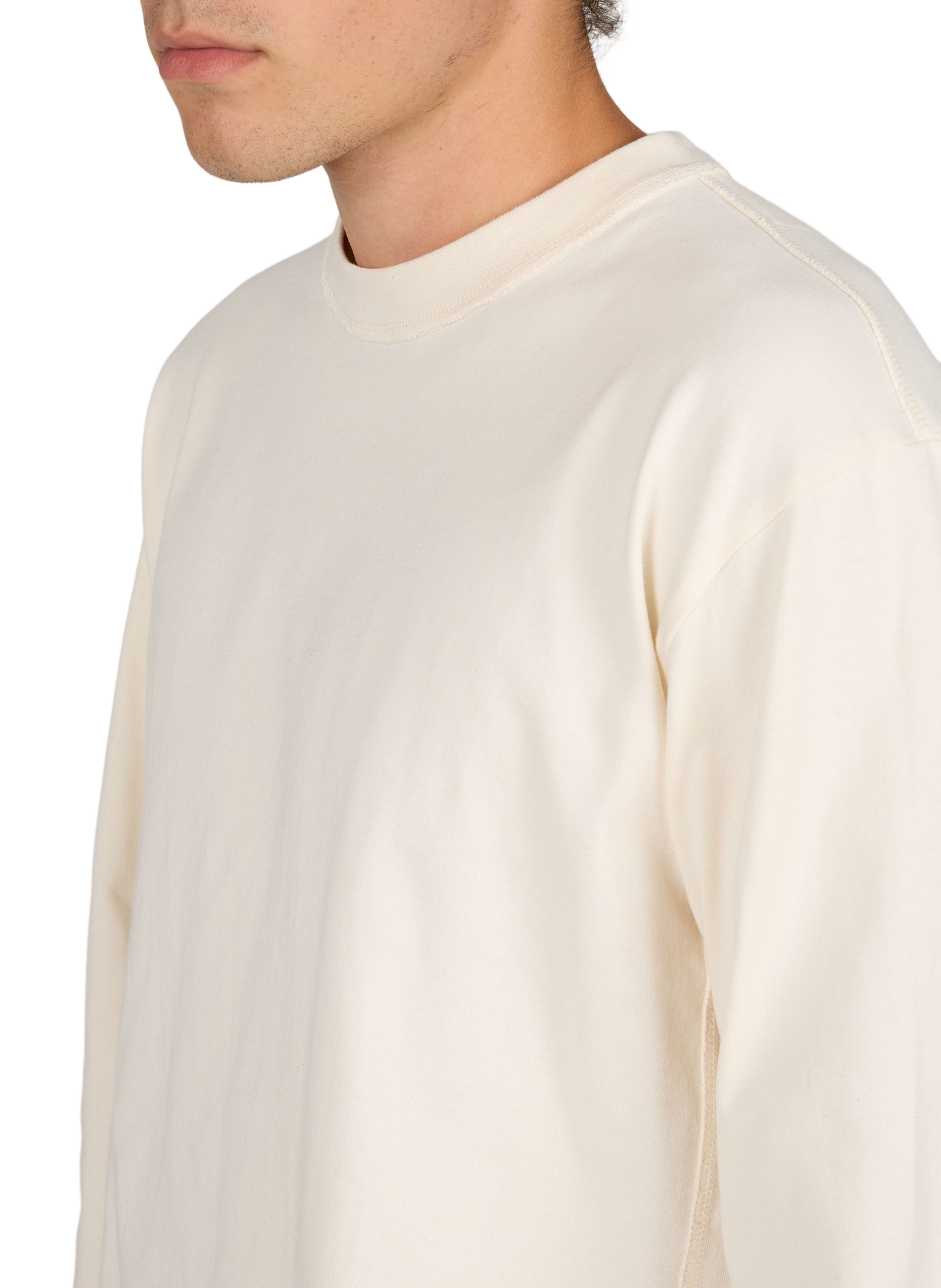 Loose round neck plain t-shirt SONIA CARRASCO Beige