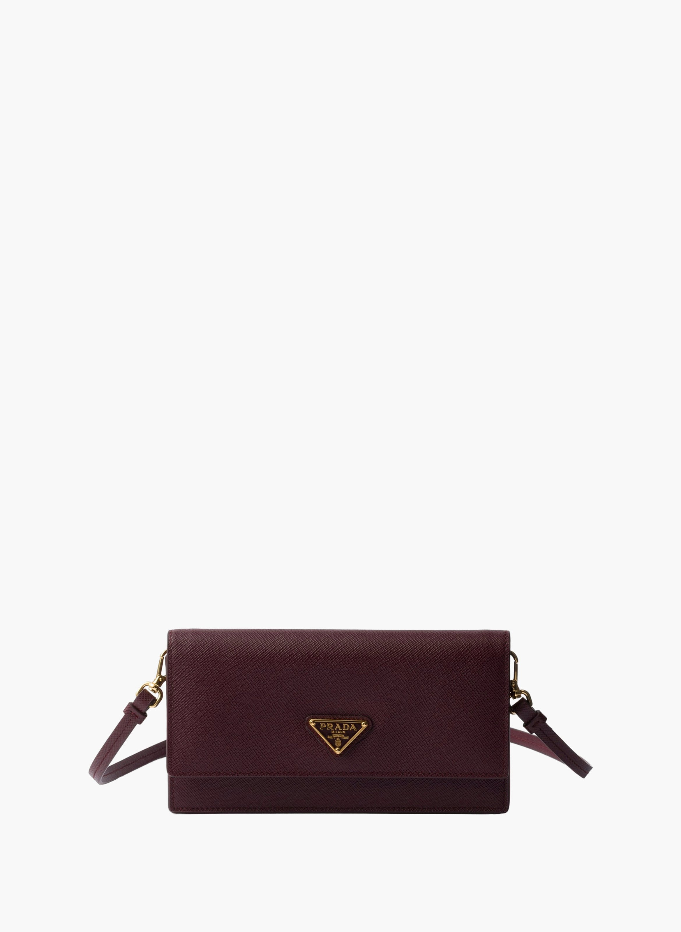 Mini sac en cuir saffiano PRADA Rouge