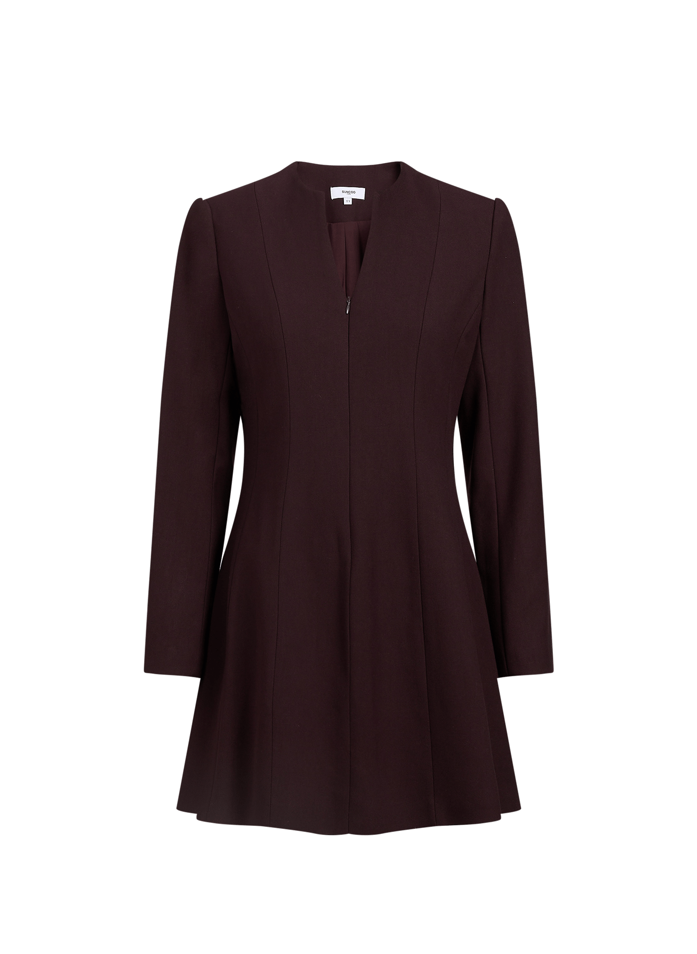 Plain zip-up mini dress SUNCOO Purple