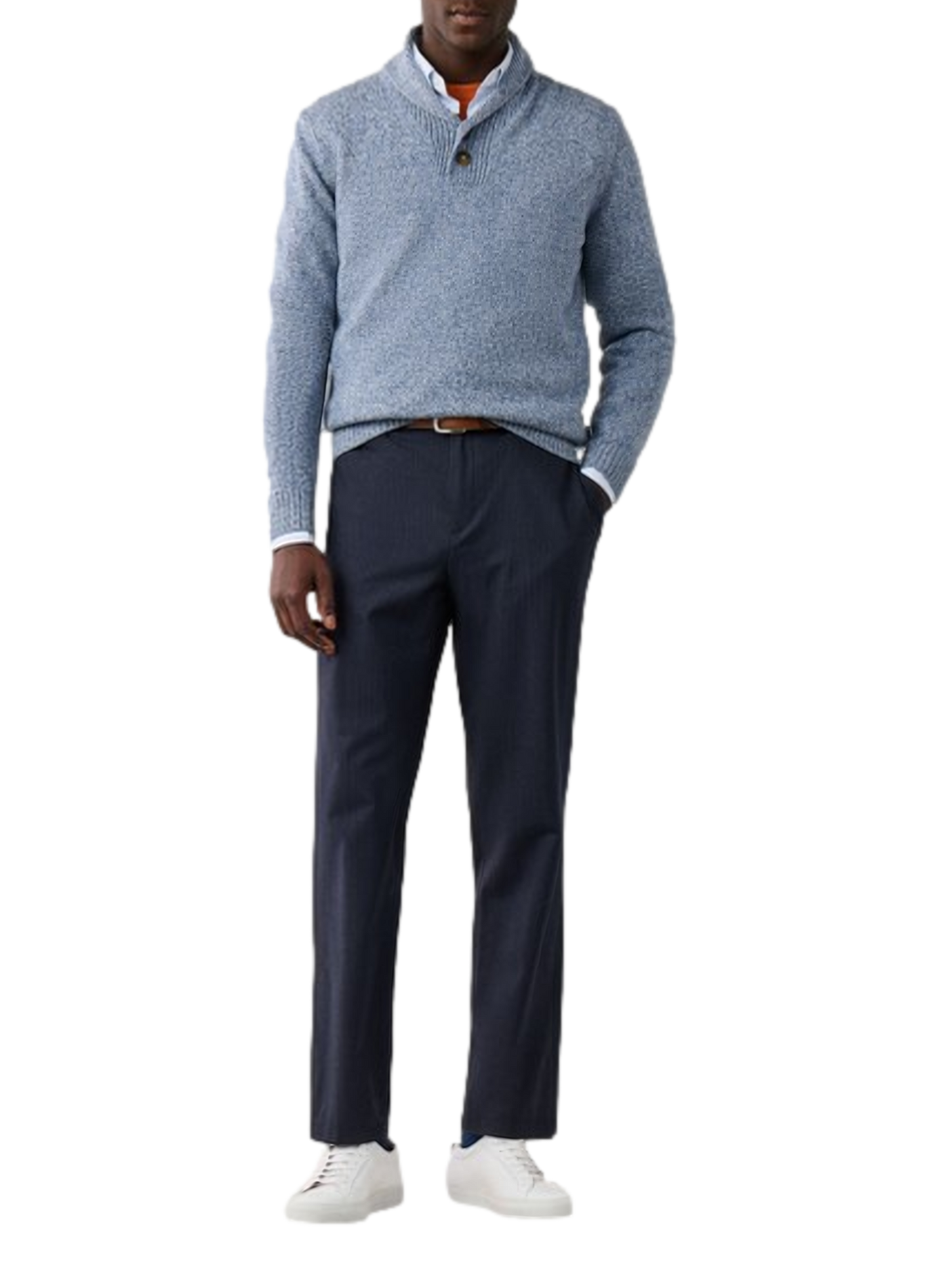 Wool shawl-collar jumper FACONNABLE Blue