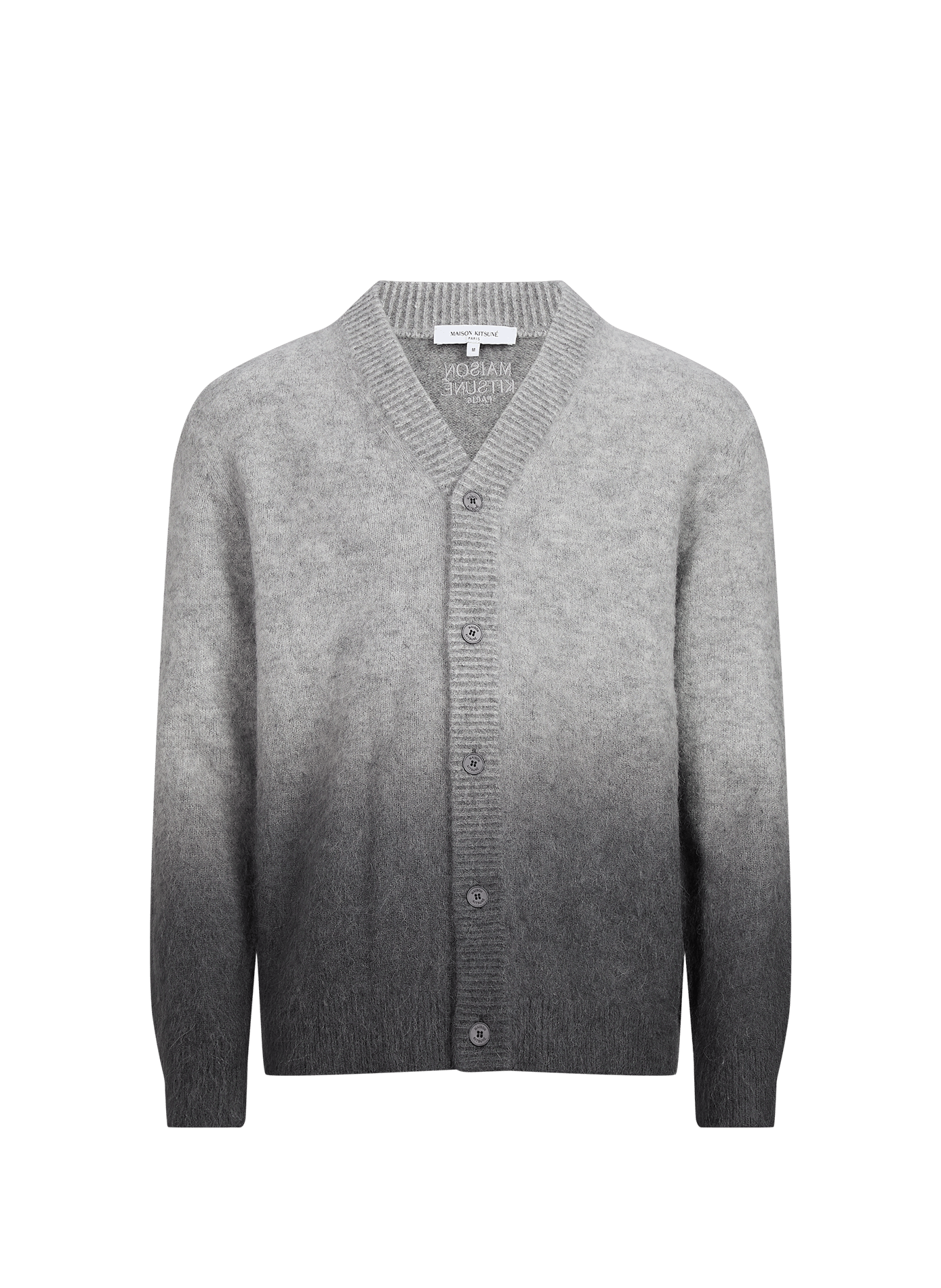 Gilet droit en laine mélangée MAISON KITSUNÉ Gris