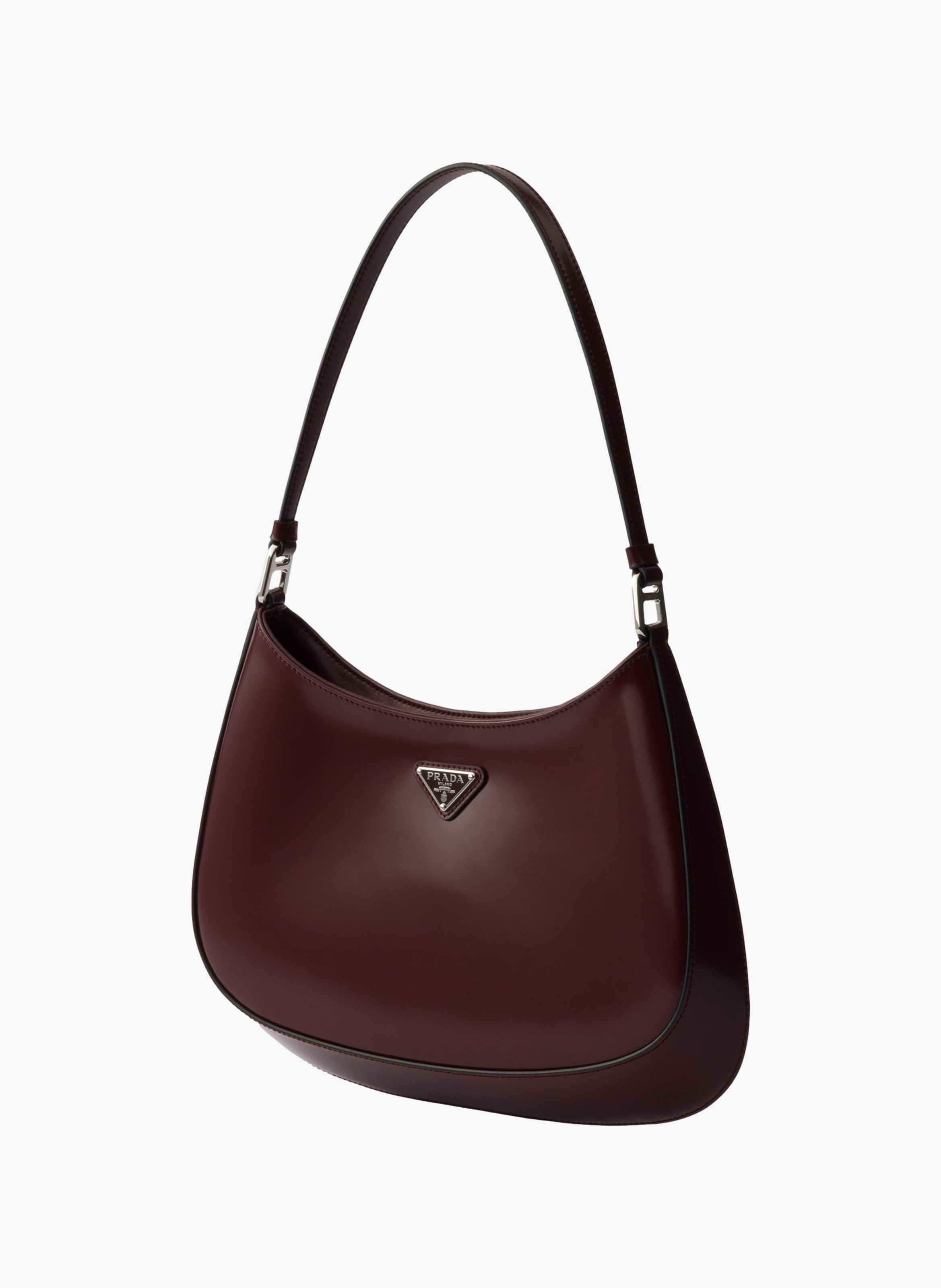 Sac porté épaule prada cleo en cuir brossé | Rouge PRADA Femme