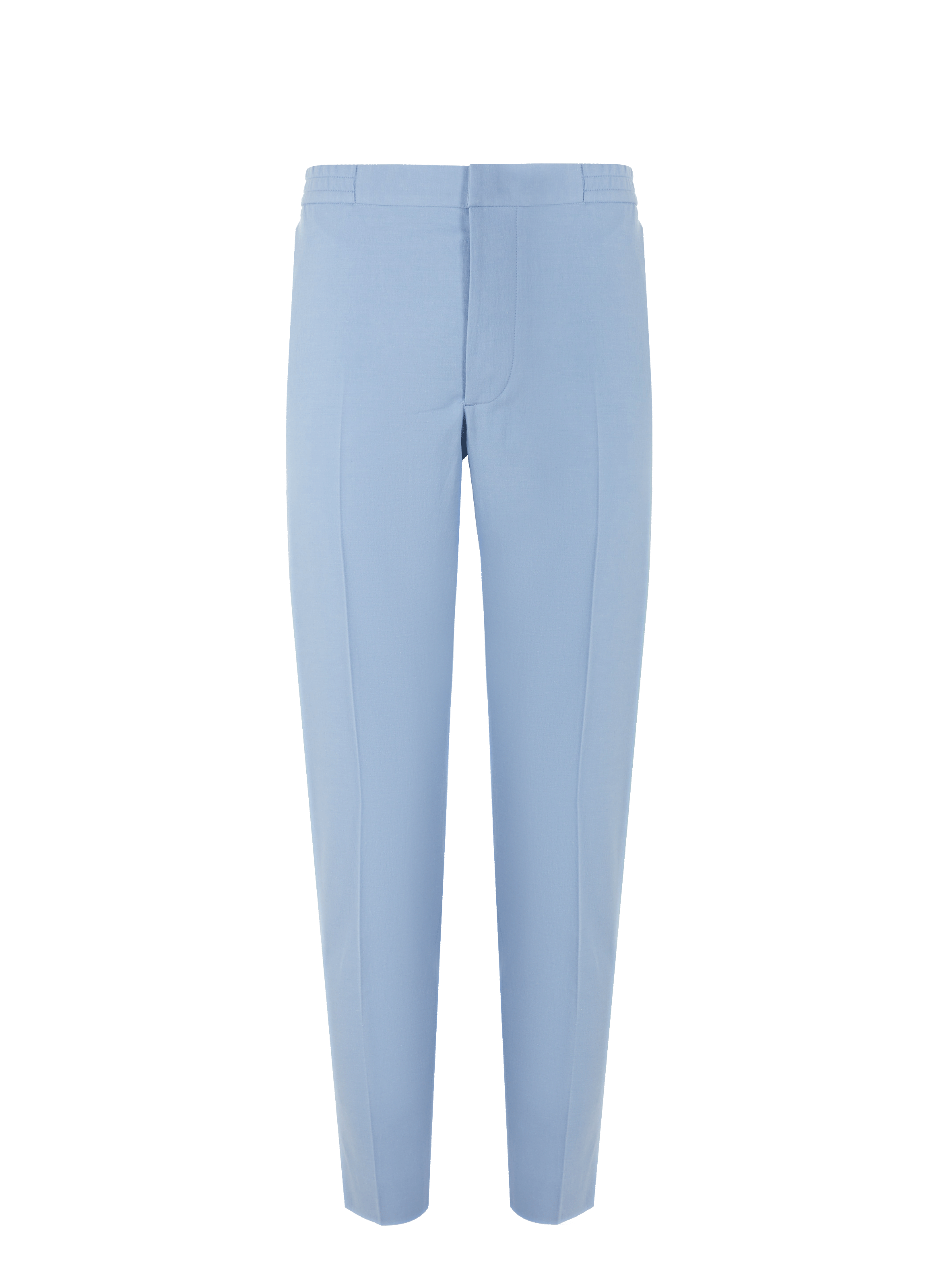 Pantalon cigarette en coton et lin
