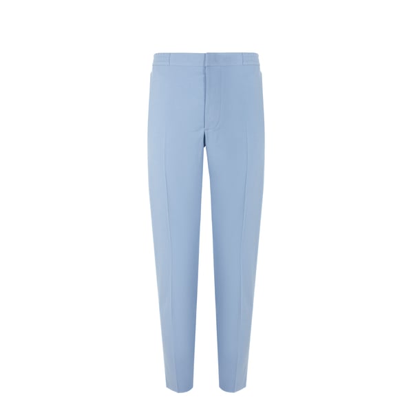 Pantalon cigarette en coton et lin