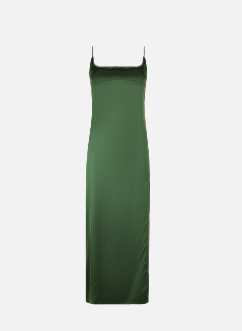 فستان The Notte من الساتان باللون الأخضر من JACQUEMUS 