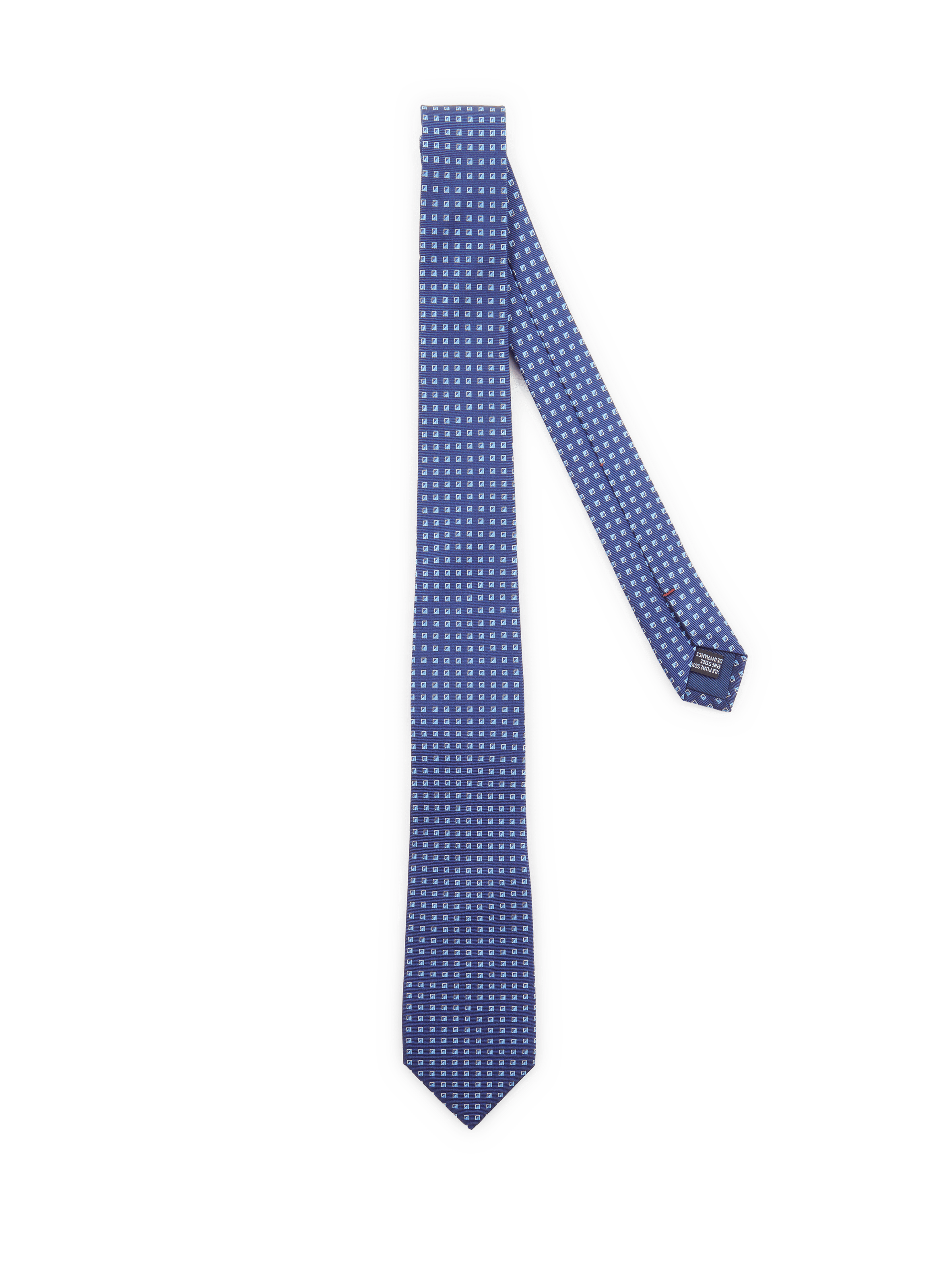Check silk tie ATELIER F&B Blue