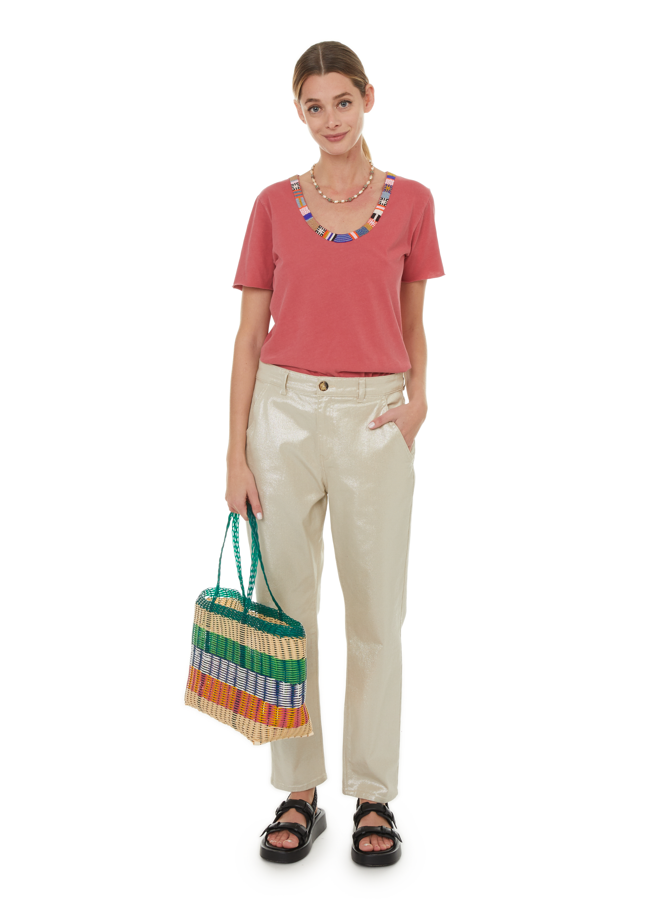 Tizia printed T-shirt LEON & HARPER Orange