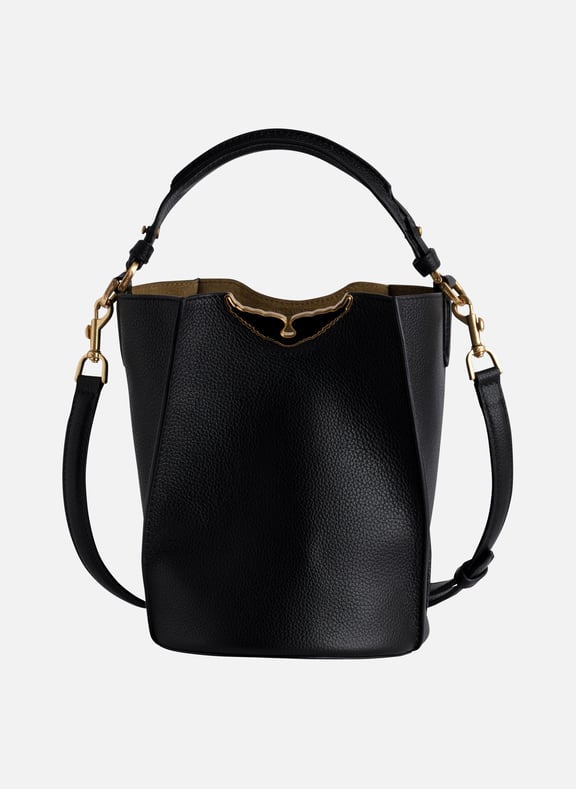 Sac seau en cuir grainé borderline Noir by ZADIG&VOLTAIRE ZADIG&VOLTAIRE Sac seau en cuir grainé borderline Noir