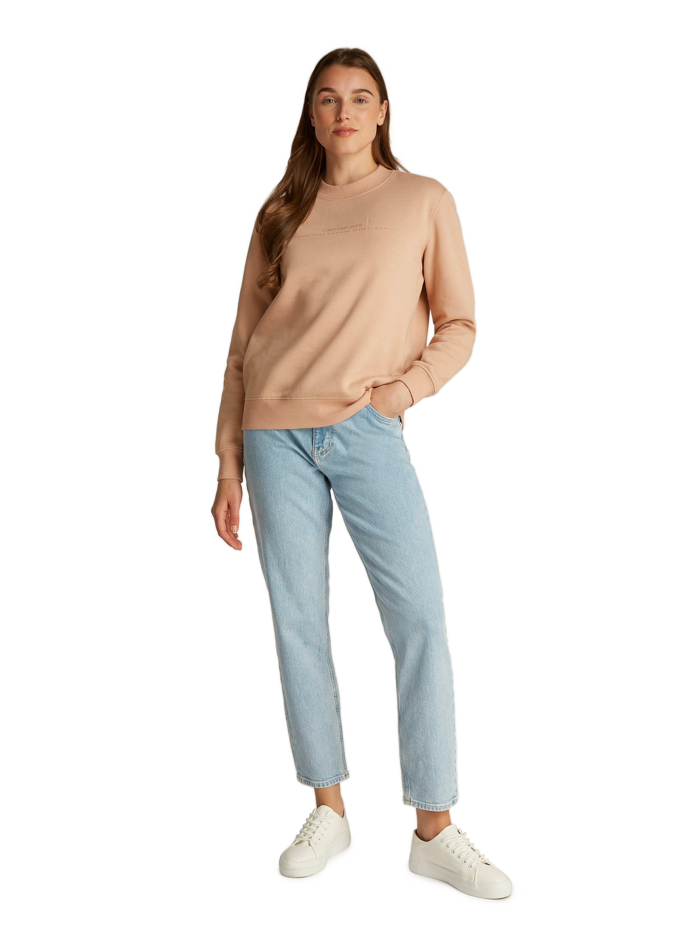 Pull en coton mélangé CALVIN KLEIN Rose