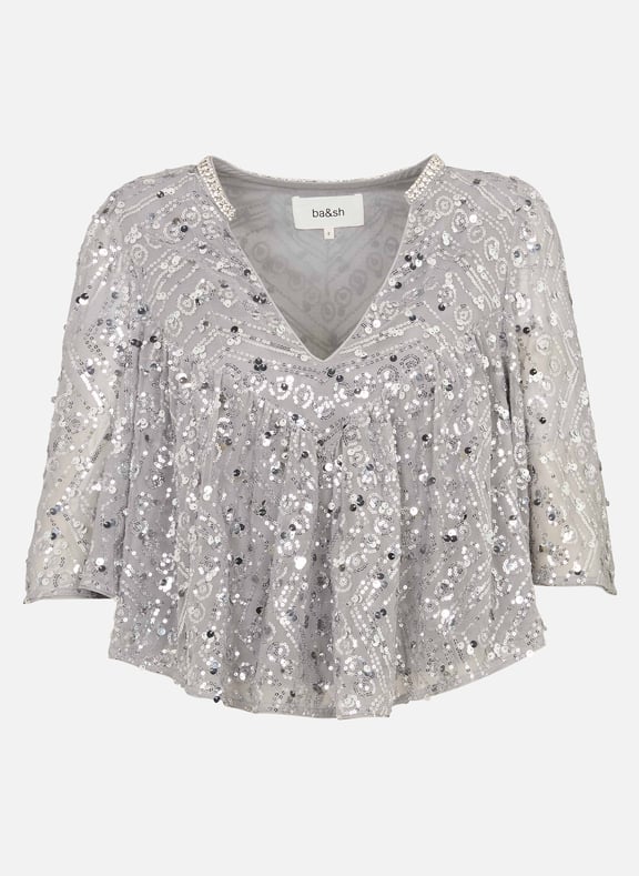 Top ample col v à sequins cara Argent by BA&SH BA&SH Top ample col v à sequins cara Argent