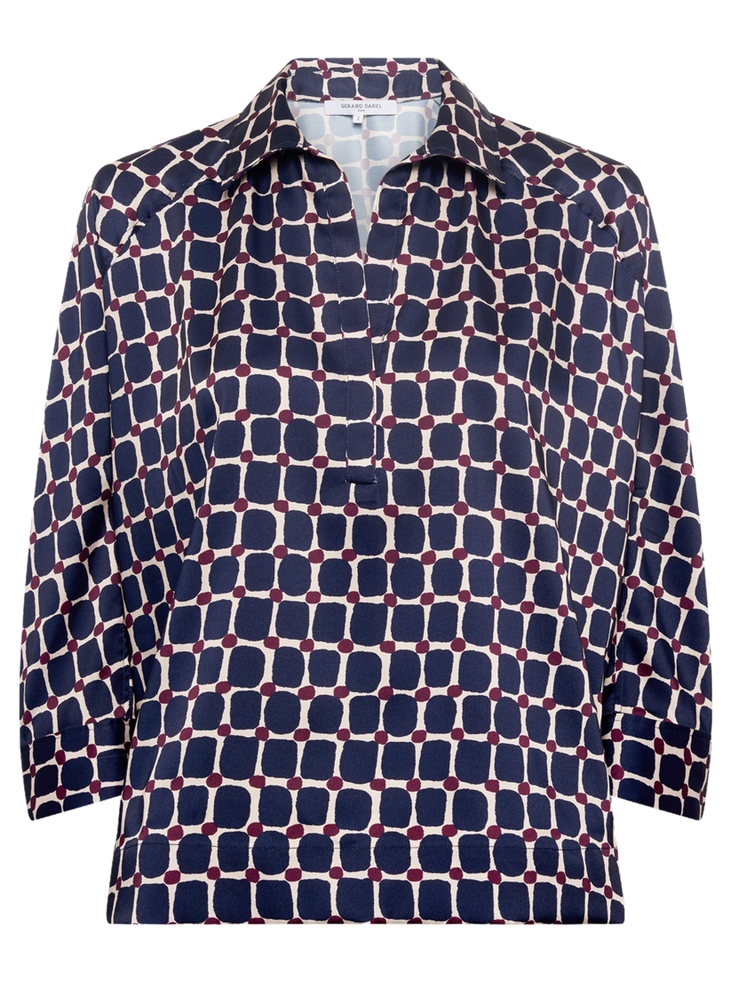 Chemise à carrés géométriques - ariane GERARD DAREL Bleu