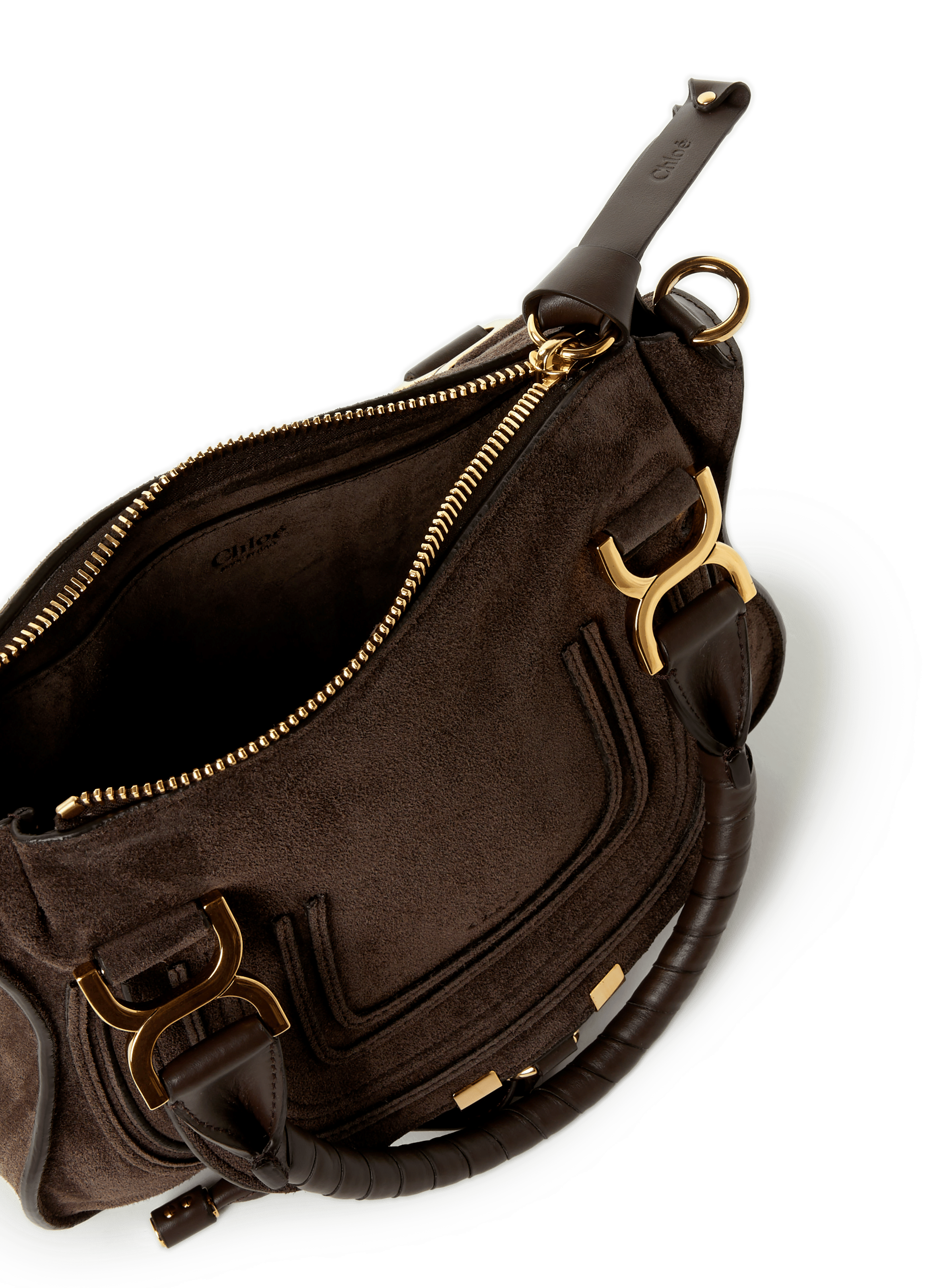 Sac à main Marcie en cuir suédé CHLOÉ Marron