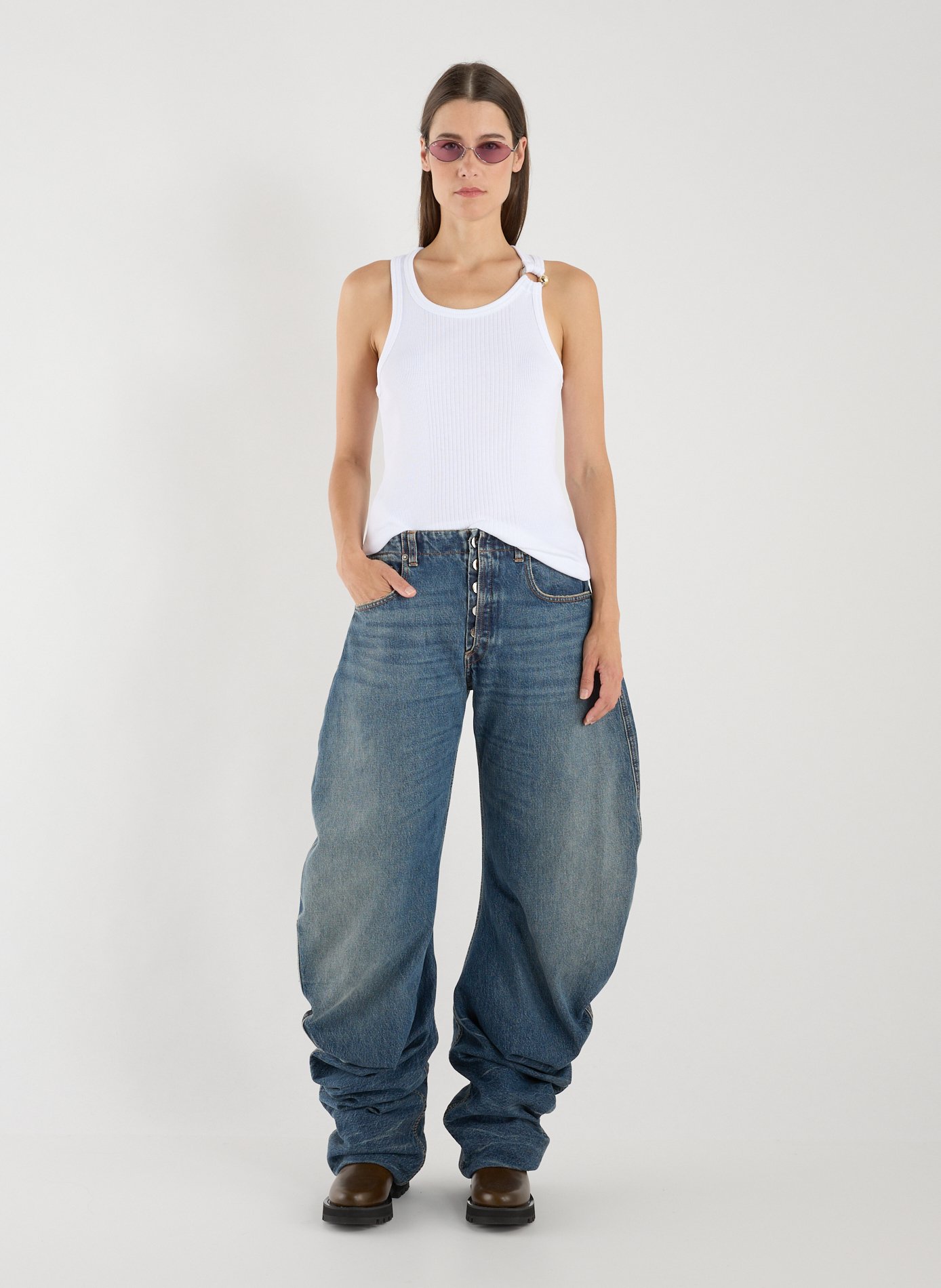 Cotton Tank Top JEAN PAUL GAULTIER White