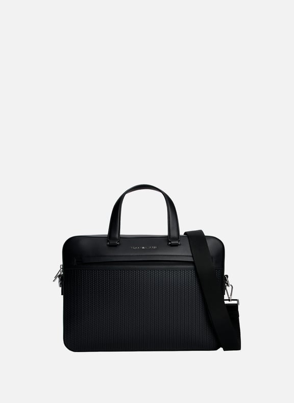 Sac pour ordinateur tissé Noir by TOMMY HILFIGER TOMMY HILFIGER Sac pour ordinateur tissé Noir