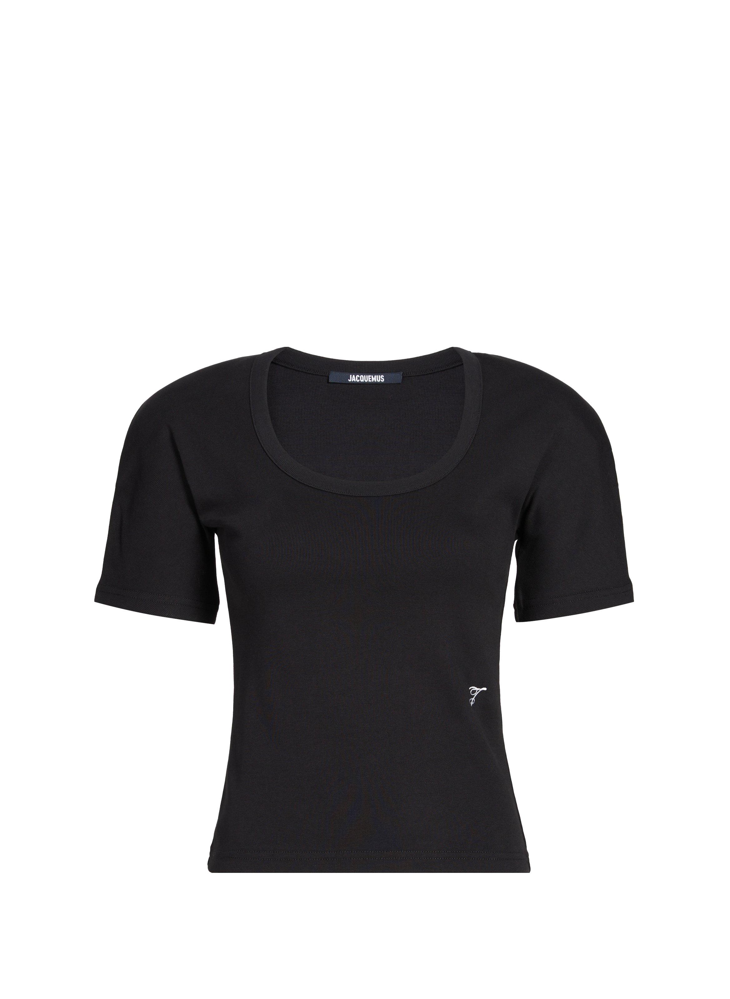 T-shirt cintré en coton Noir