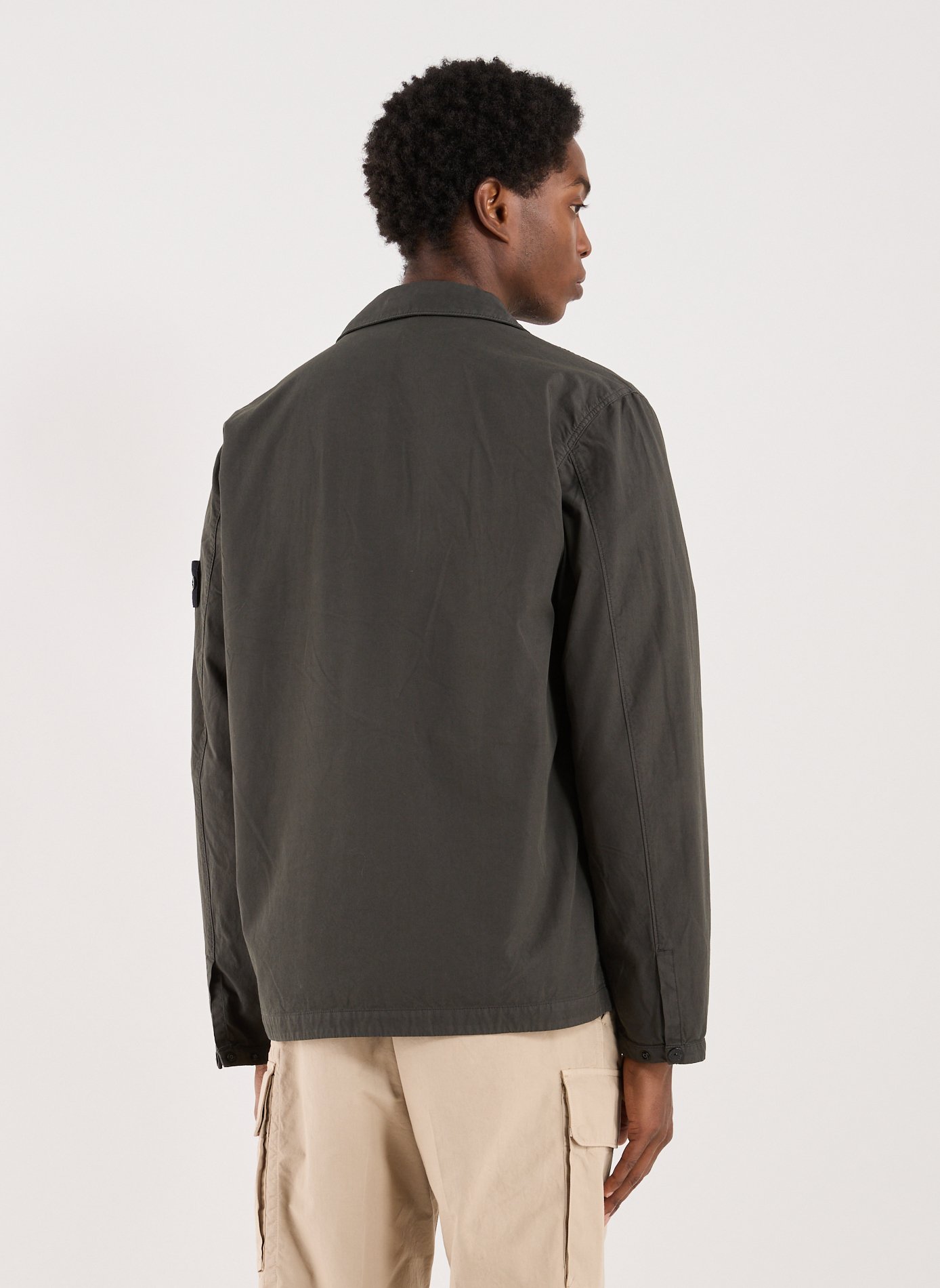 Chemise droite en coton STONE ISLAND Gris