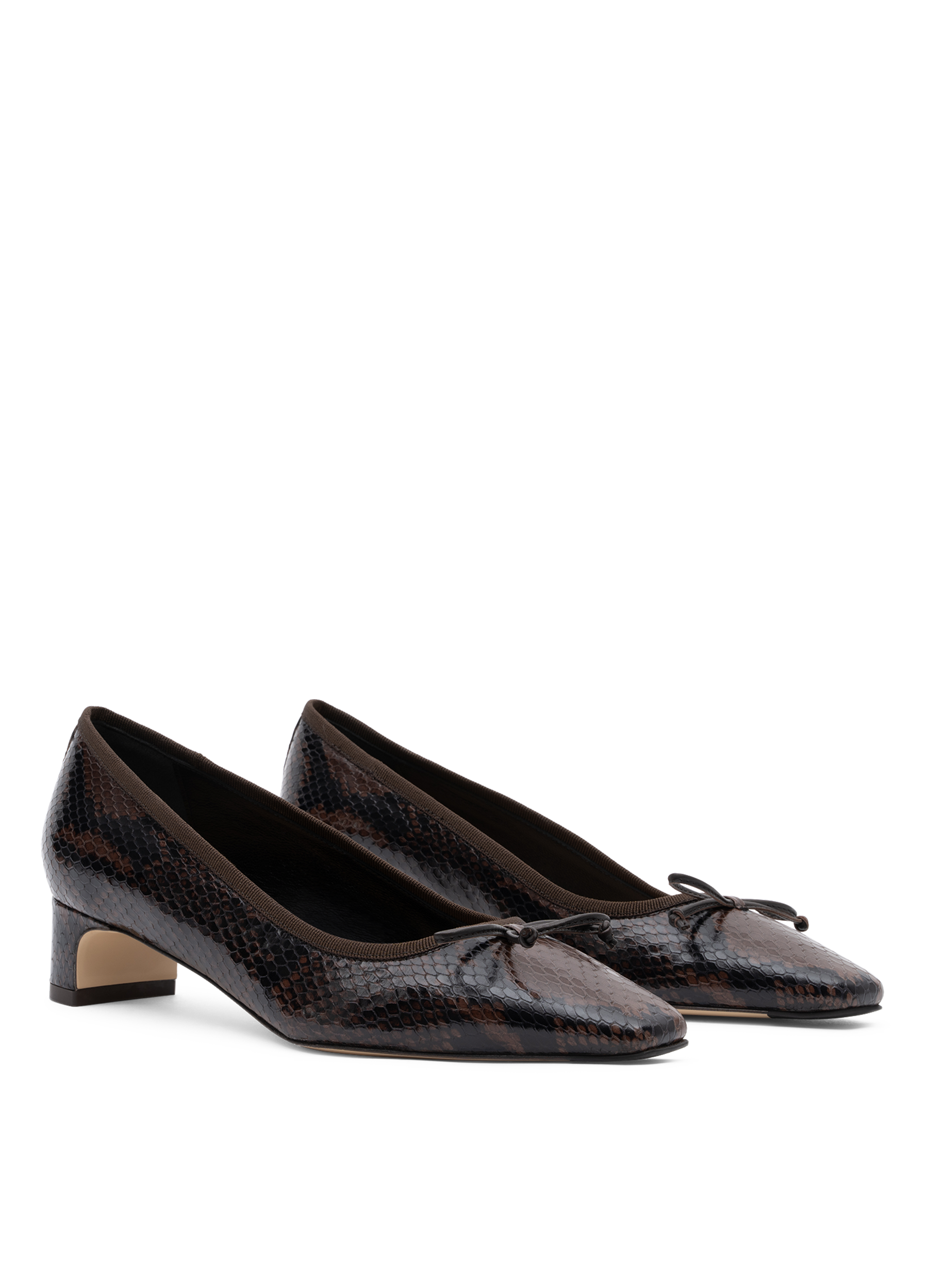 Ballerines cedar en python PARALLELE Marron
