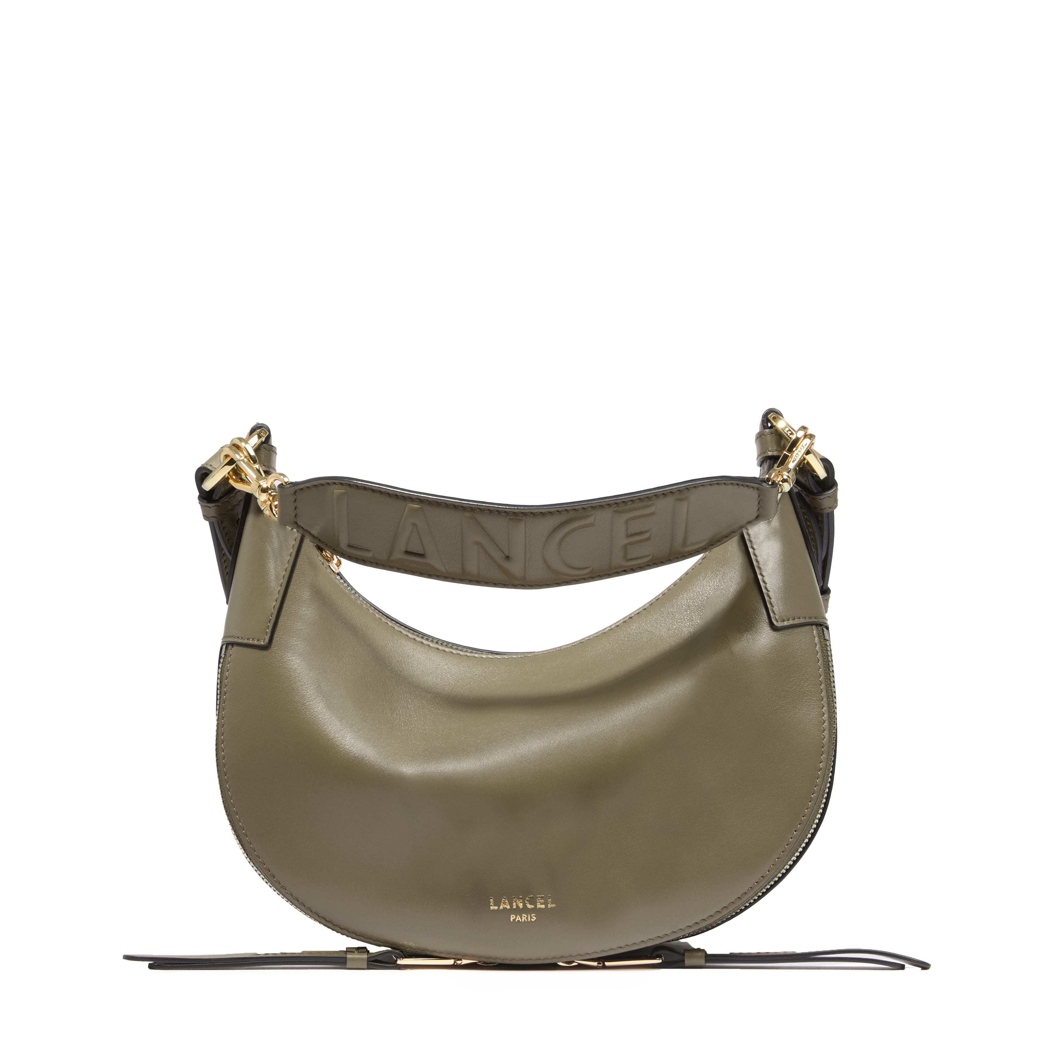 Sac hobo zippé s origami de lancel en cuir LANCEL Vert