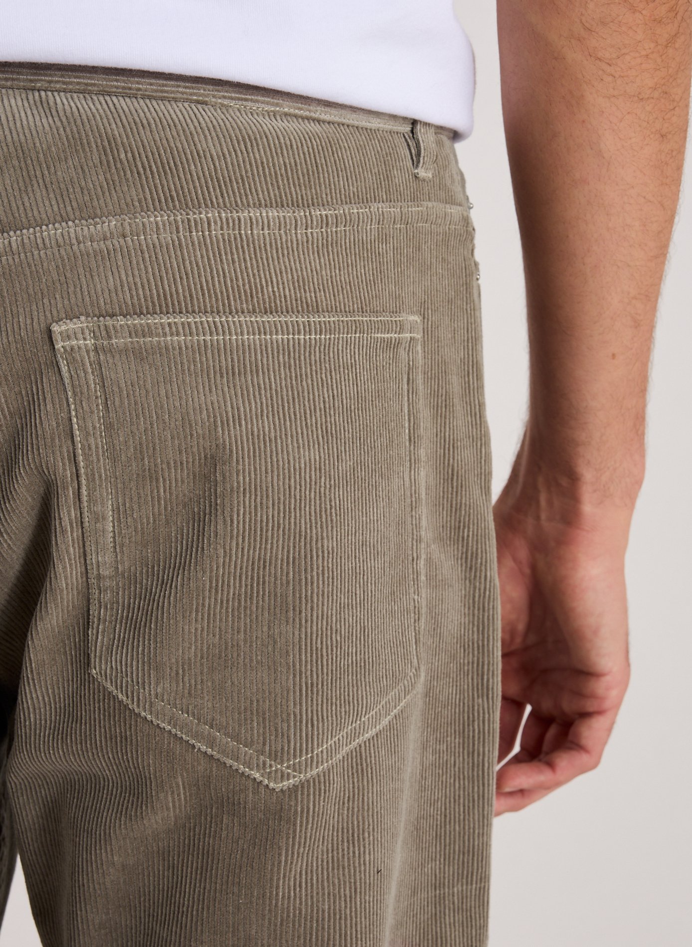 Pantalon droit en velours côtelé en coton SAMSOE SAMSOE Gris