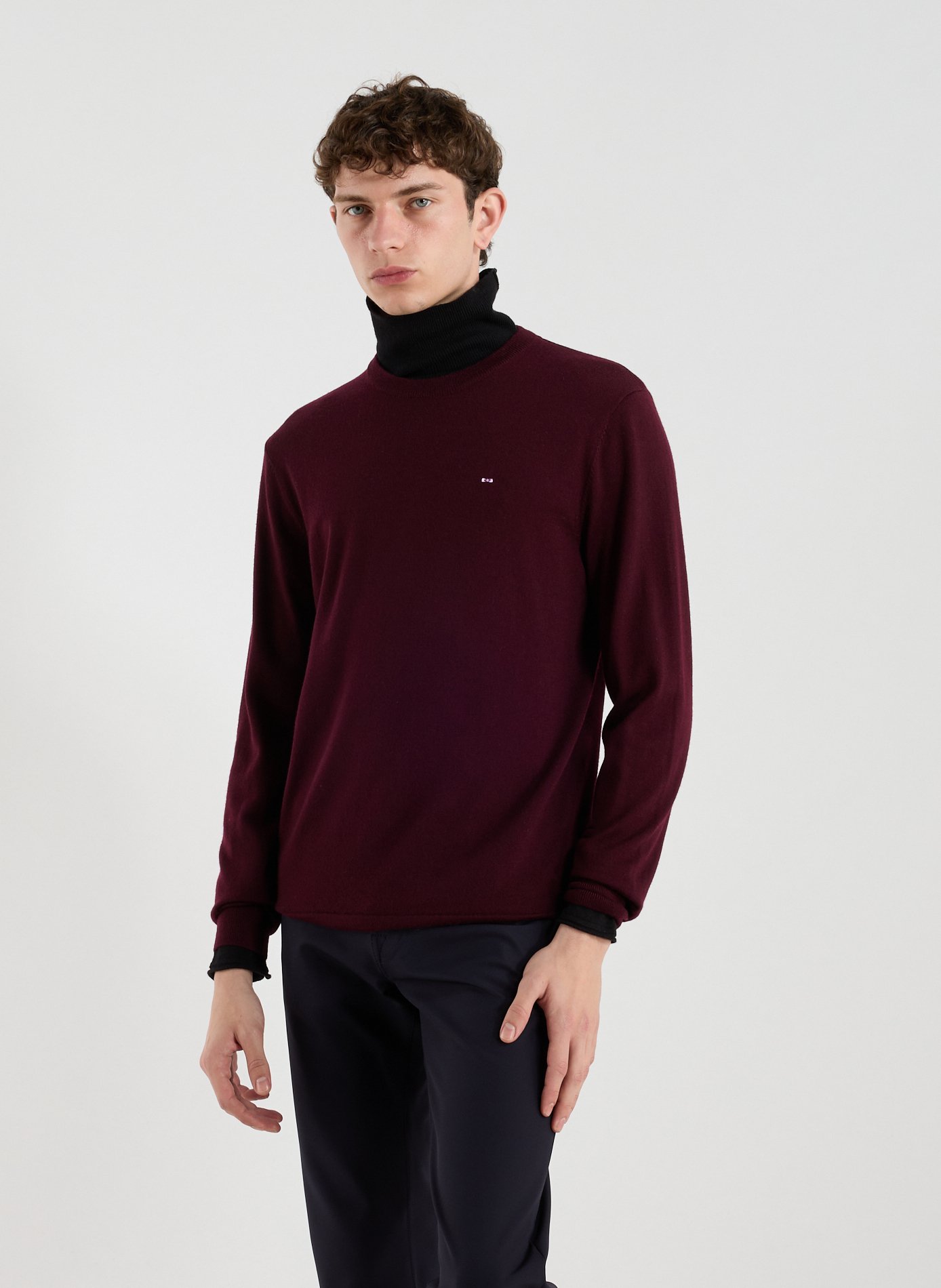 EDEN PARK Pull col rond en laine Rouge