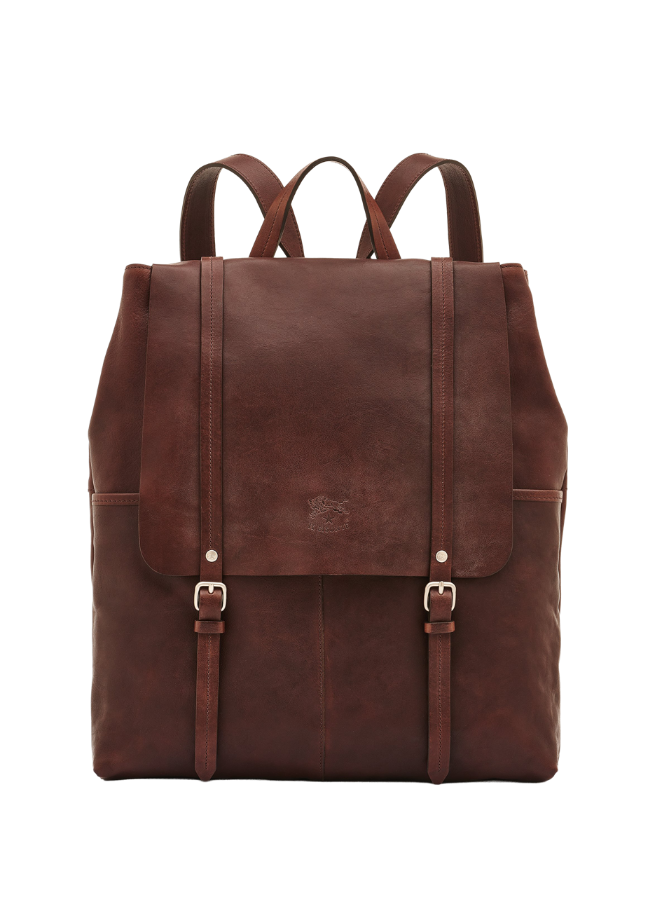 IL BISONTE Sac à dos en cuir de vachette Brown
