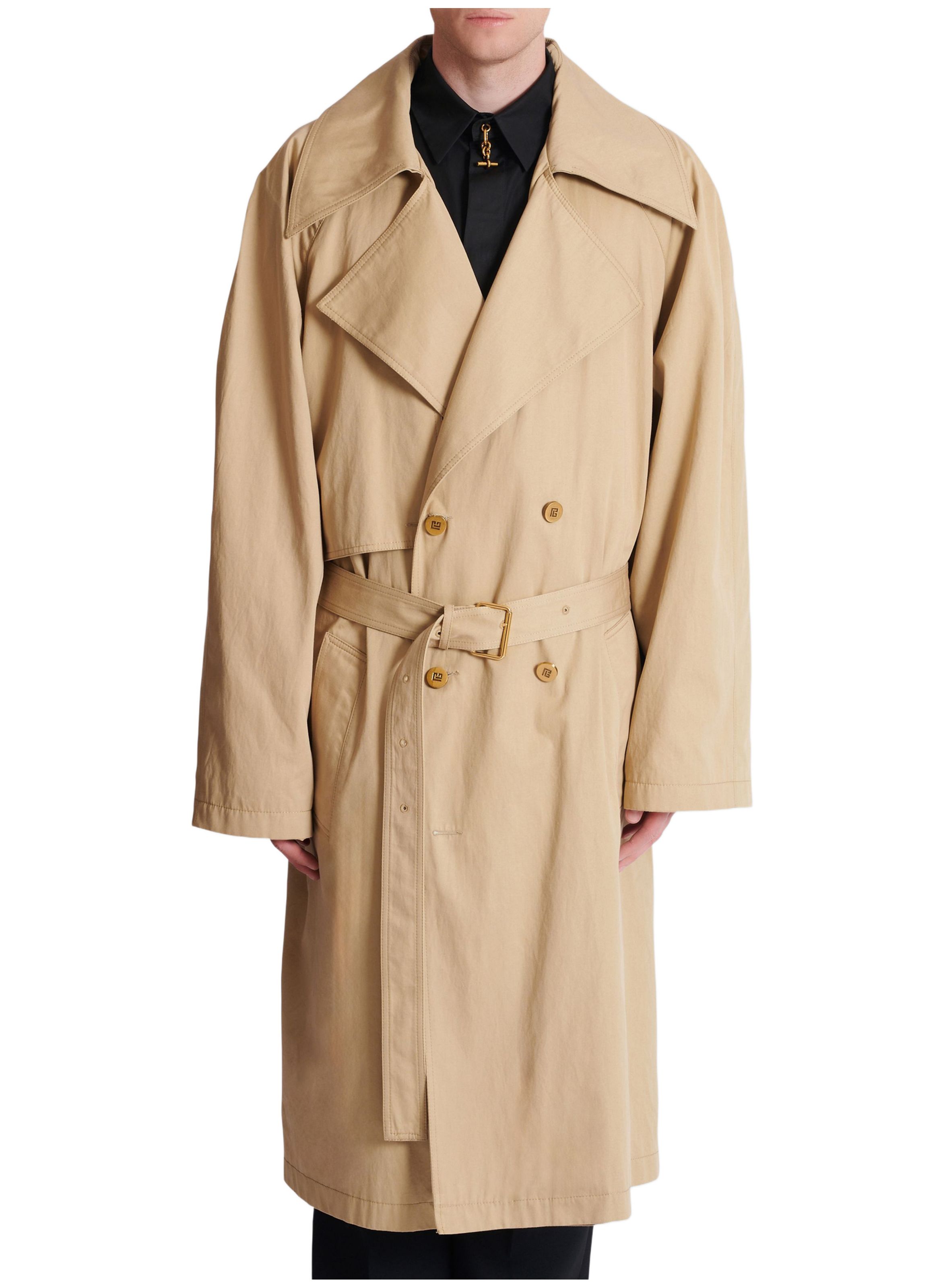 Trench en toile de coton BALMAIN Beige