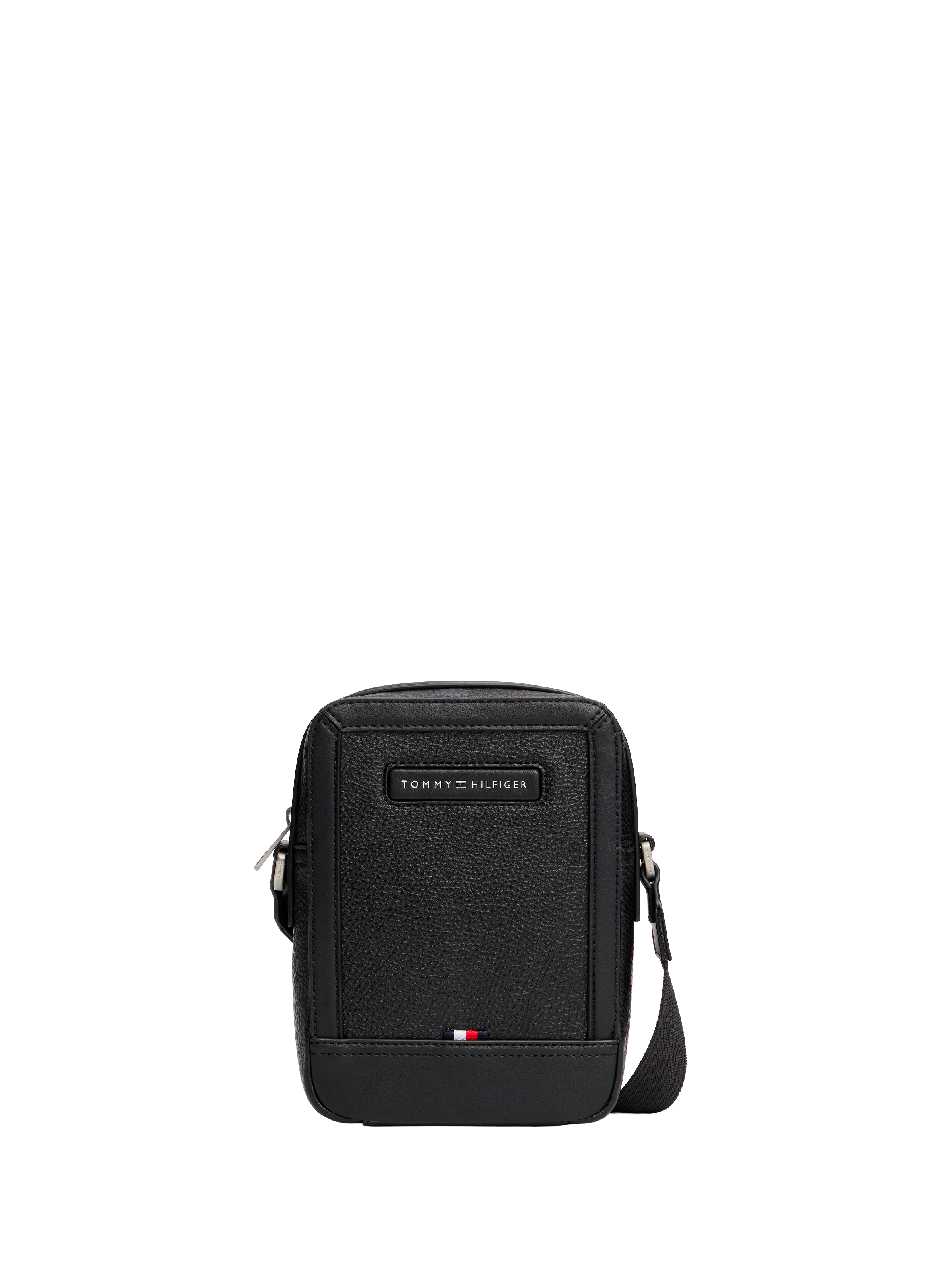 Grained faux leather reporter bag TOMMY HILFIGER Black