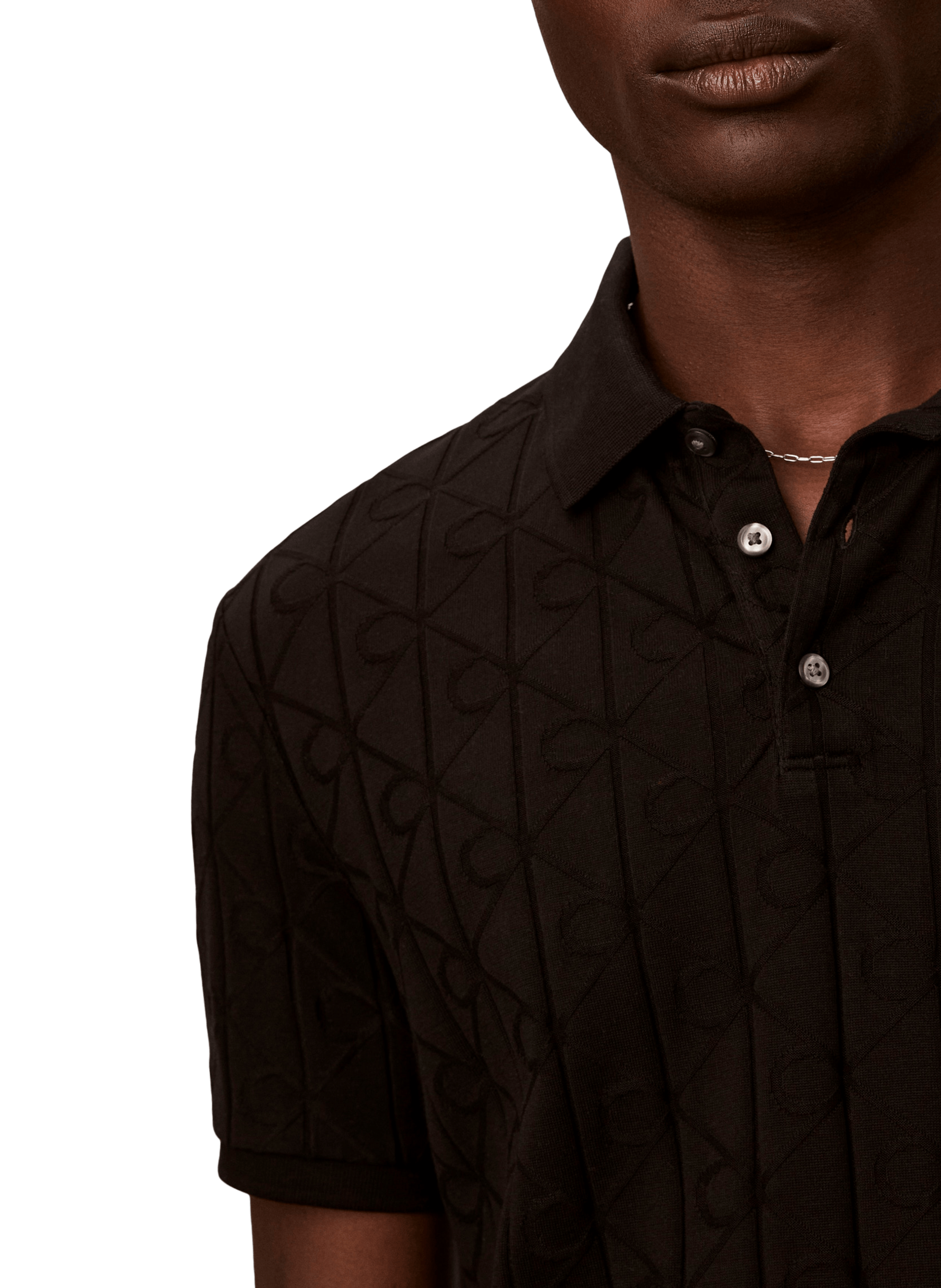 Polo coupe classique en maille texturée CALVIN KLEIN Noir