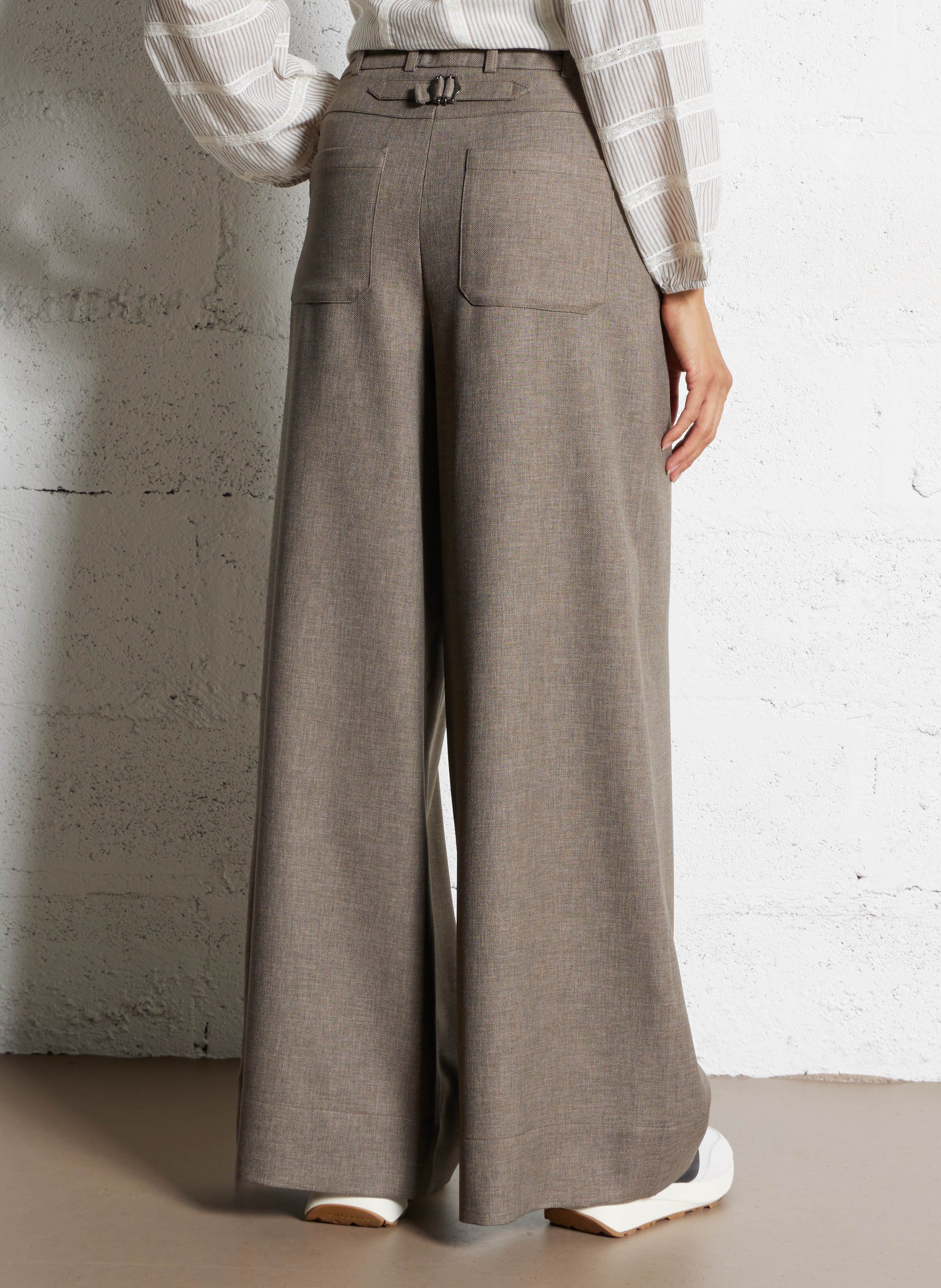 Pantalon large daisy | Gris MAISON 123 Femme