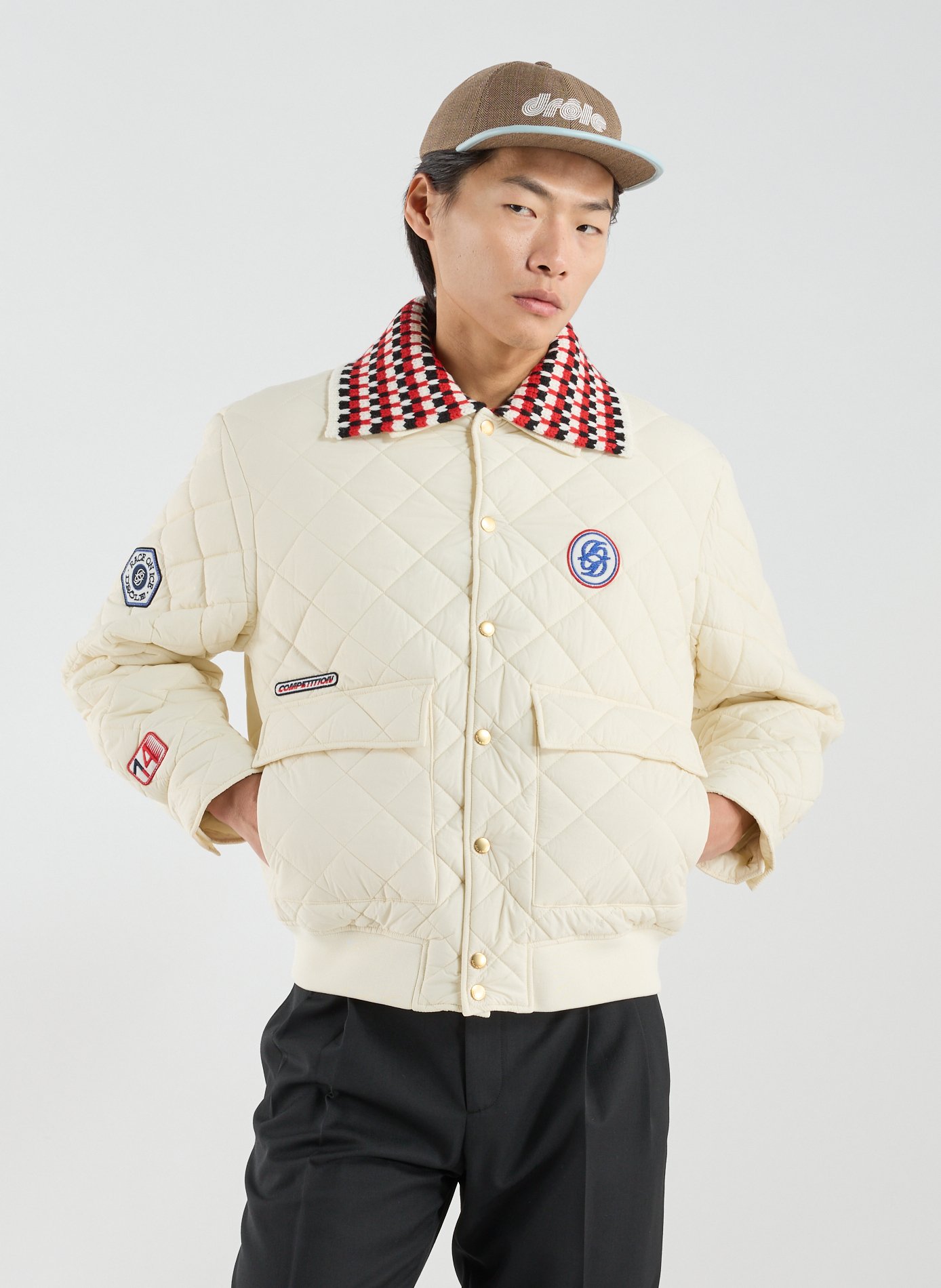 DROLE DE MONSIEUR Quilted jacket with classic collar Beige