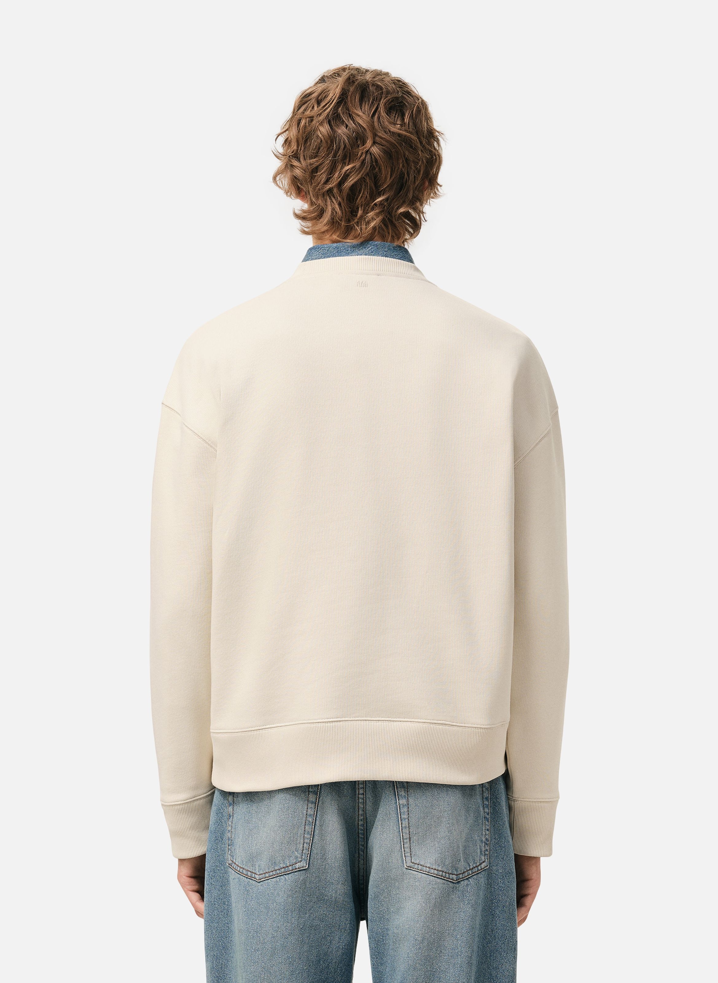 Sweatshirt broderie ami de coeur unisexe en coton AMI PARIS Blanc