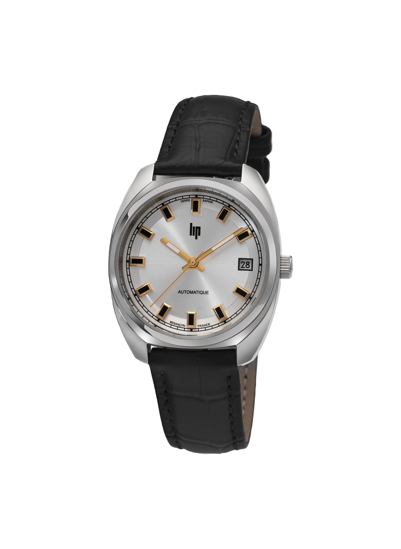 Montre quartz bracelet en cuir LIP Argent