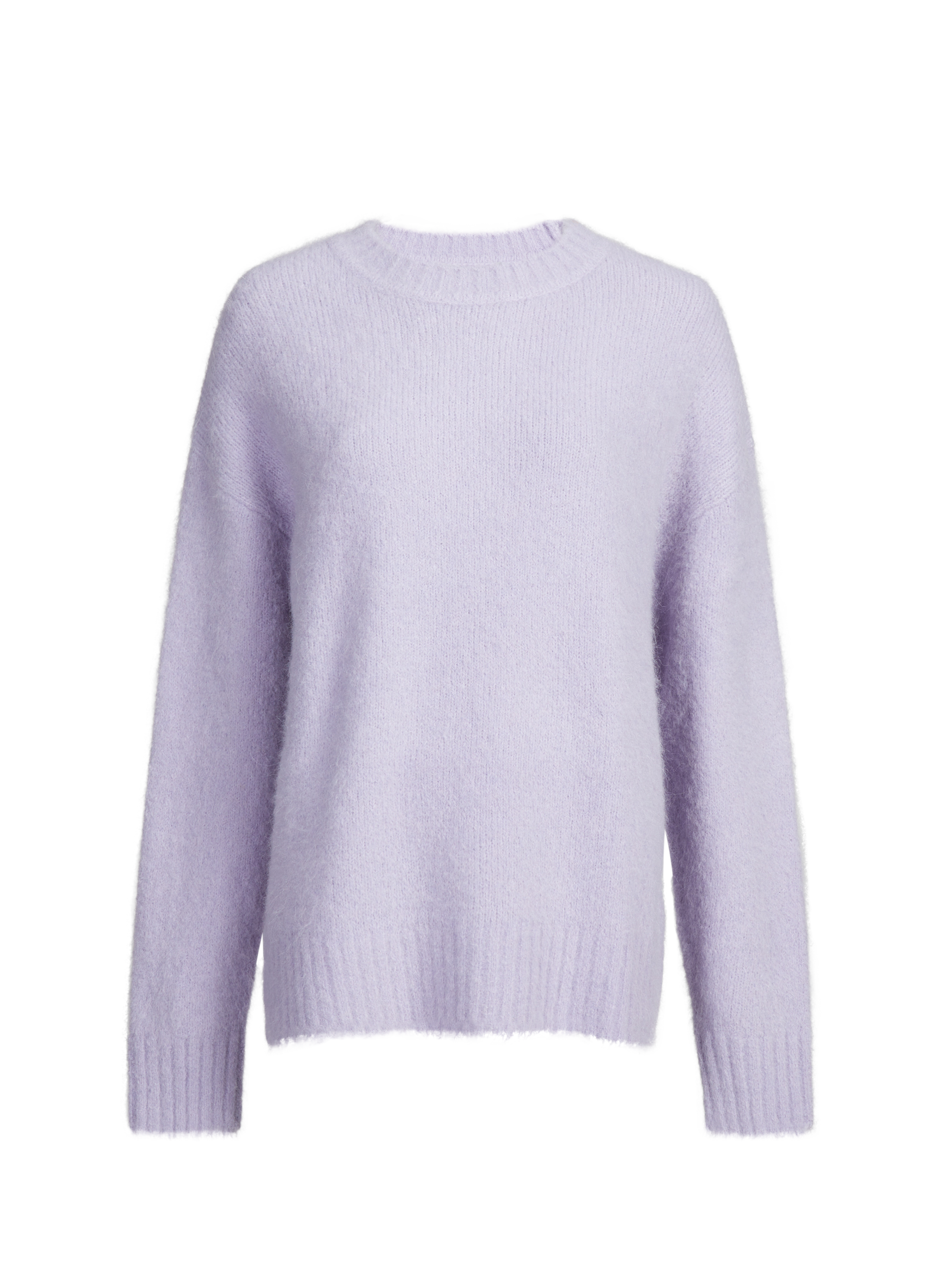 Straight long-sleeved sweater in blended alpaca wool SAMSOE SAMSOE Purple