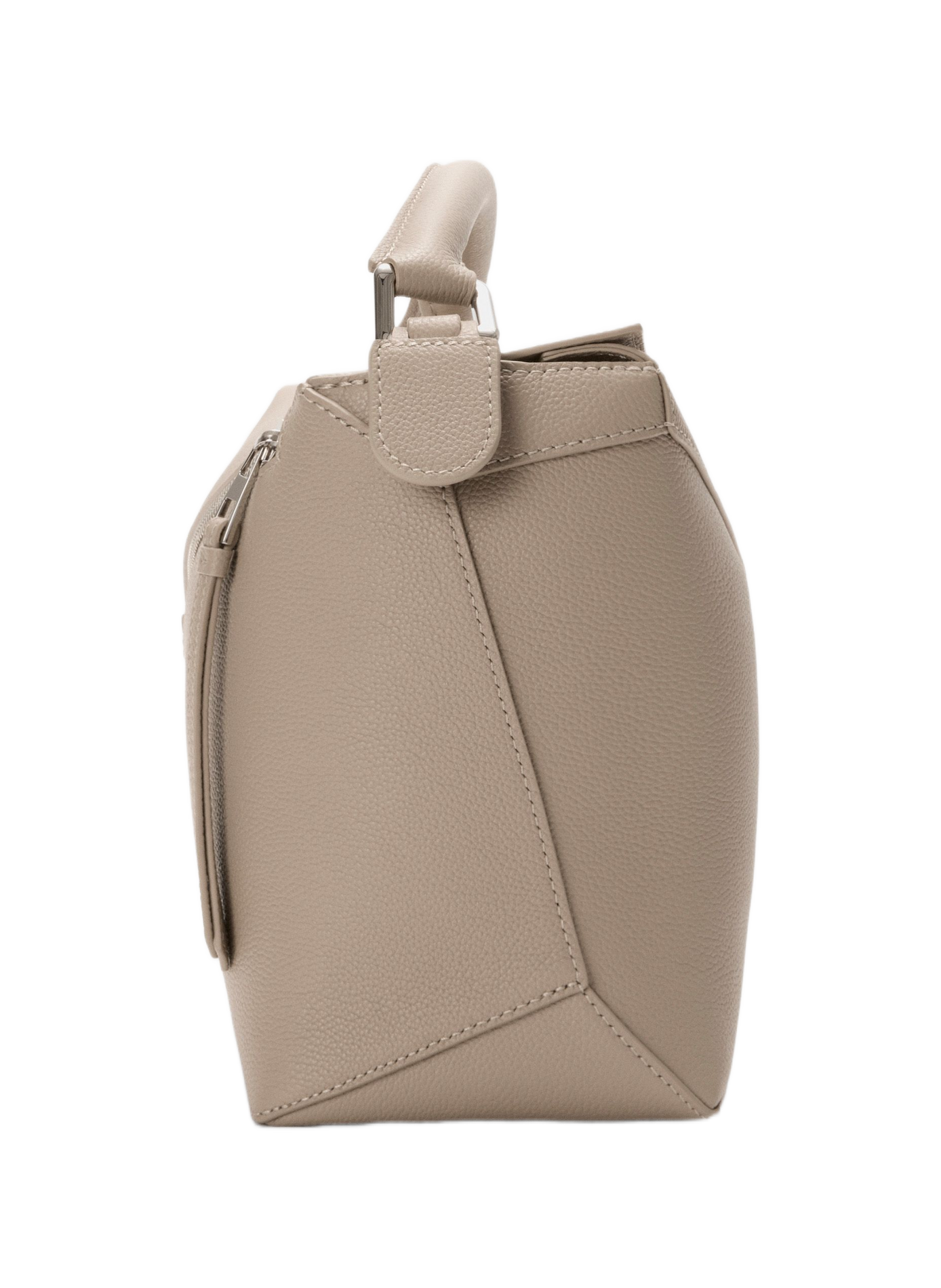 Sac Puzzle Edge moyen en cuir de veau grainé souple LOEWE Beige