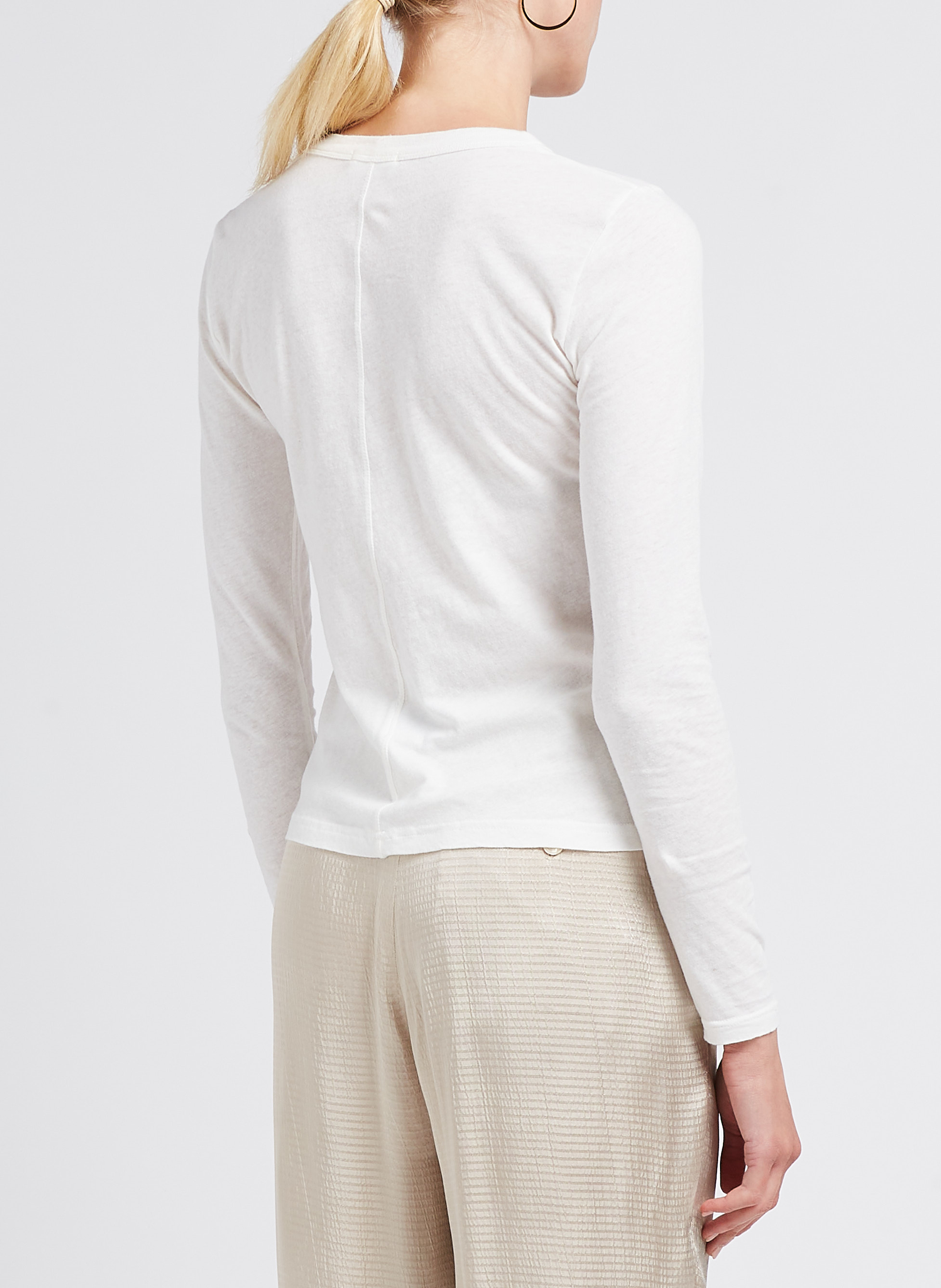 Tee-shirt à col rond en coton gamipy Blanc