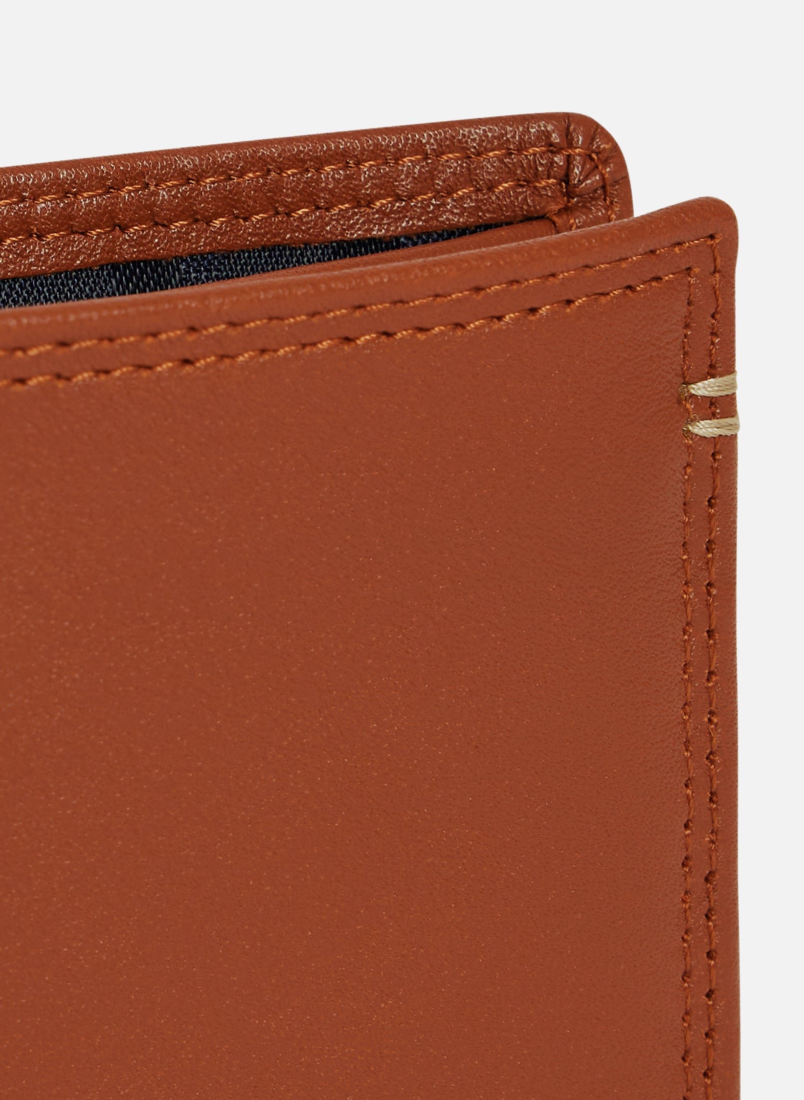Portefeuille à rabat 2 volets martin en cuir lisse LE TANNEUR Marron