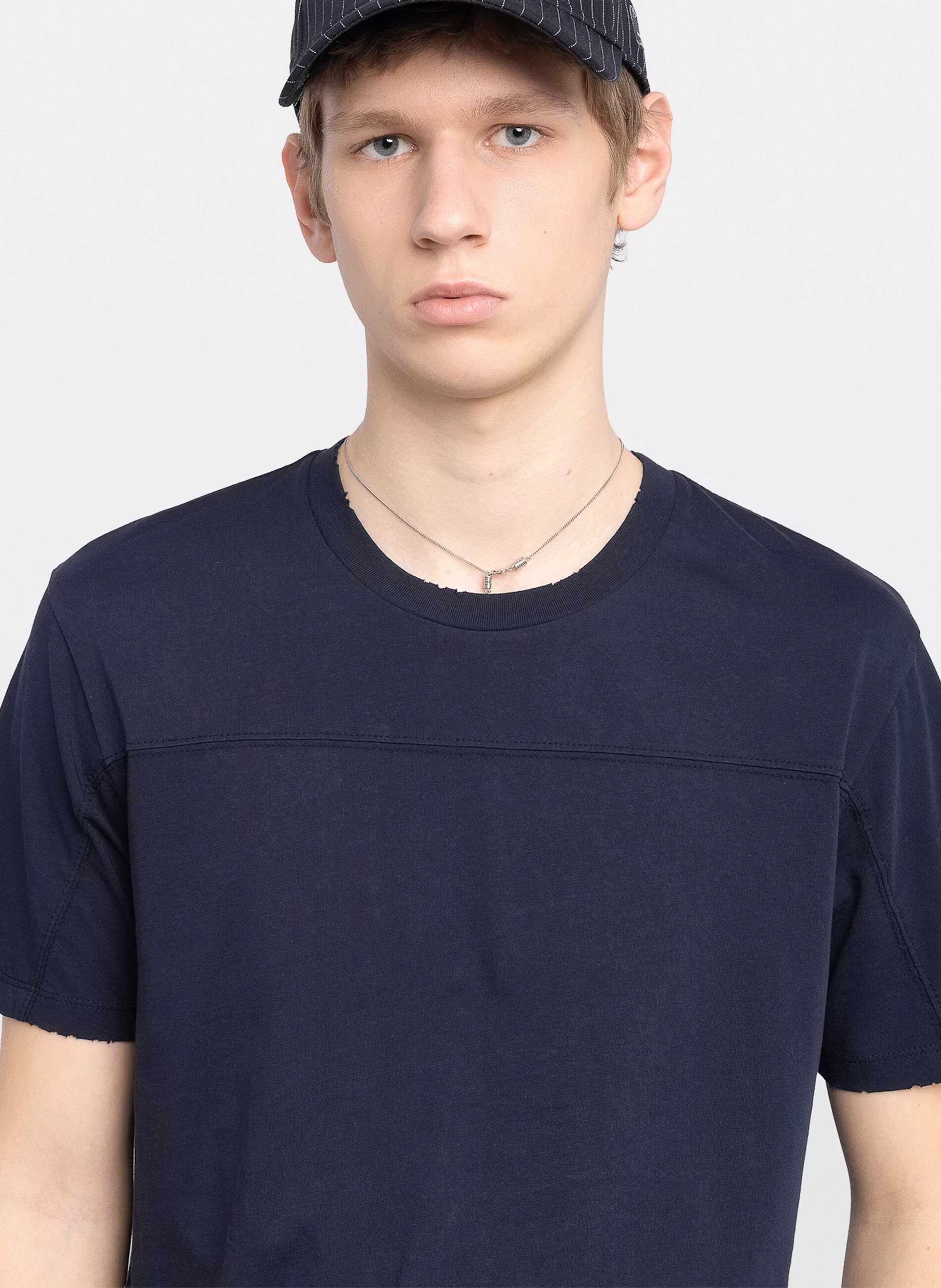 Tee-shirt droit col rond en coton sérigraphié tommy ZADIG&VOLTAIRE Bleu