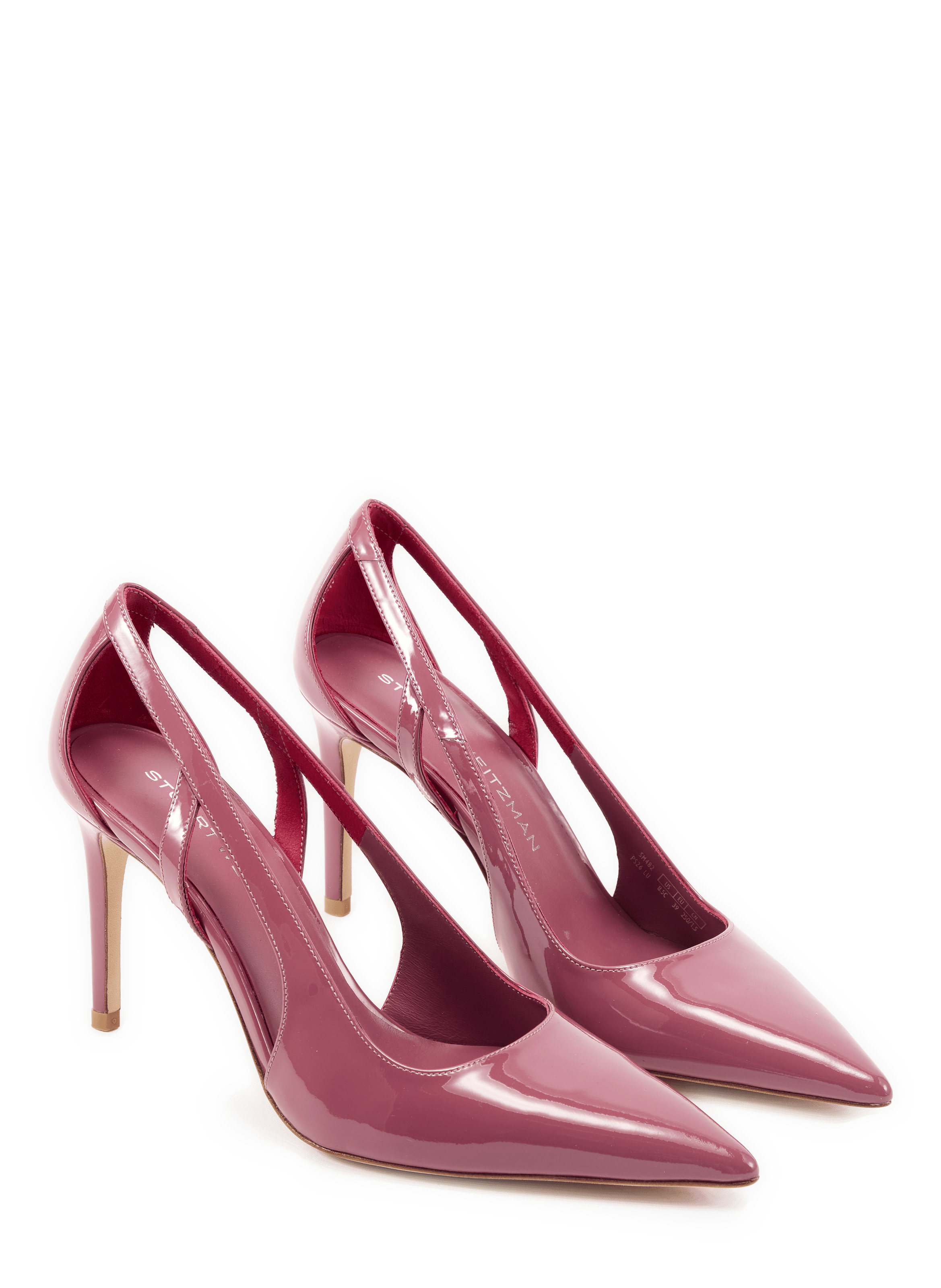 Stuart Power Cutout 85 patent leather pumps STUART WEITZMAN Pink
