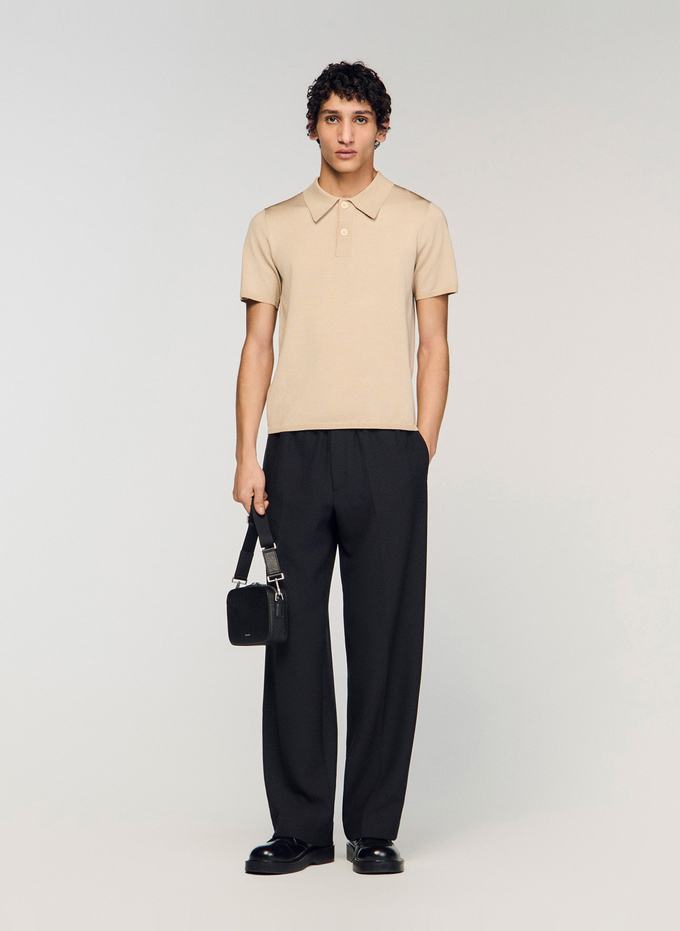 Polo regular fit SANDRO Blanc