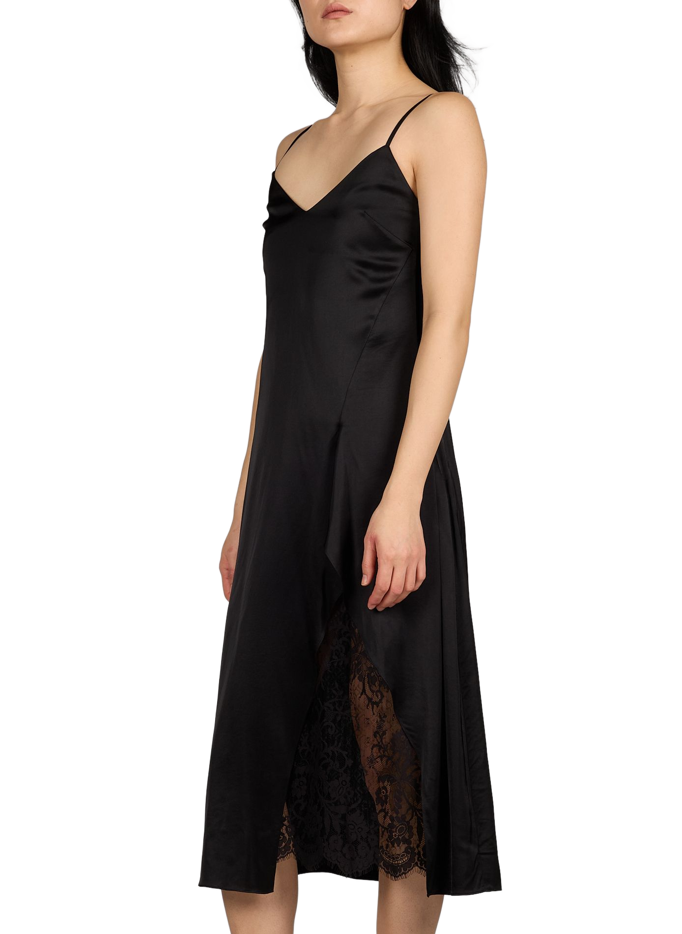 Robe nuisette satinée en coton mélangé ACNE STUDIOS Noir