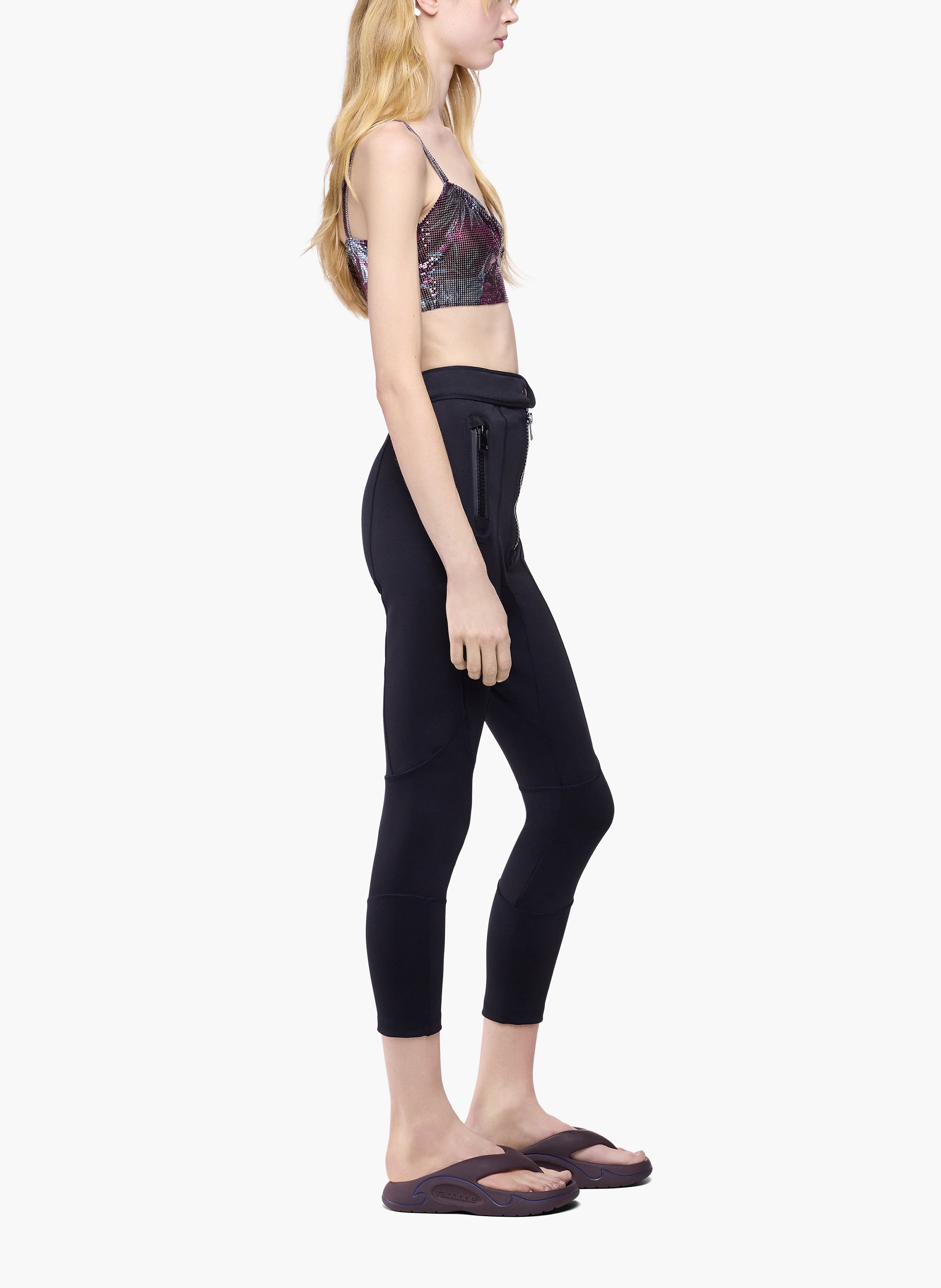 Barrette fleur en métal RABANNE Argent