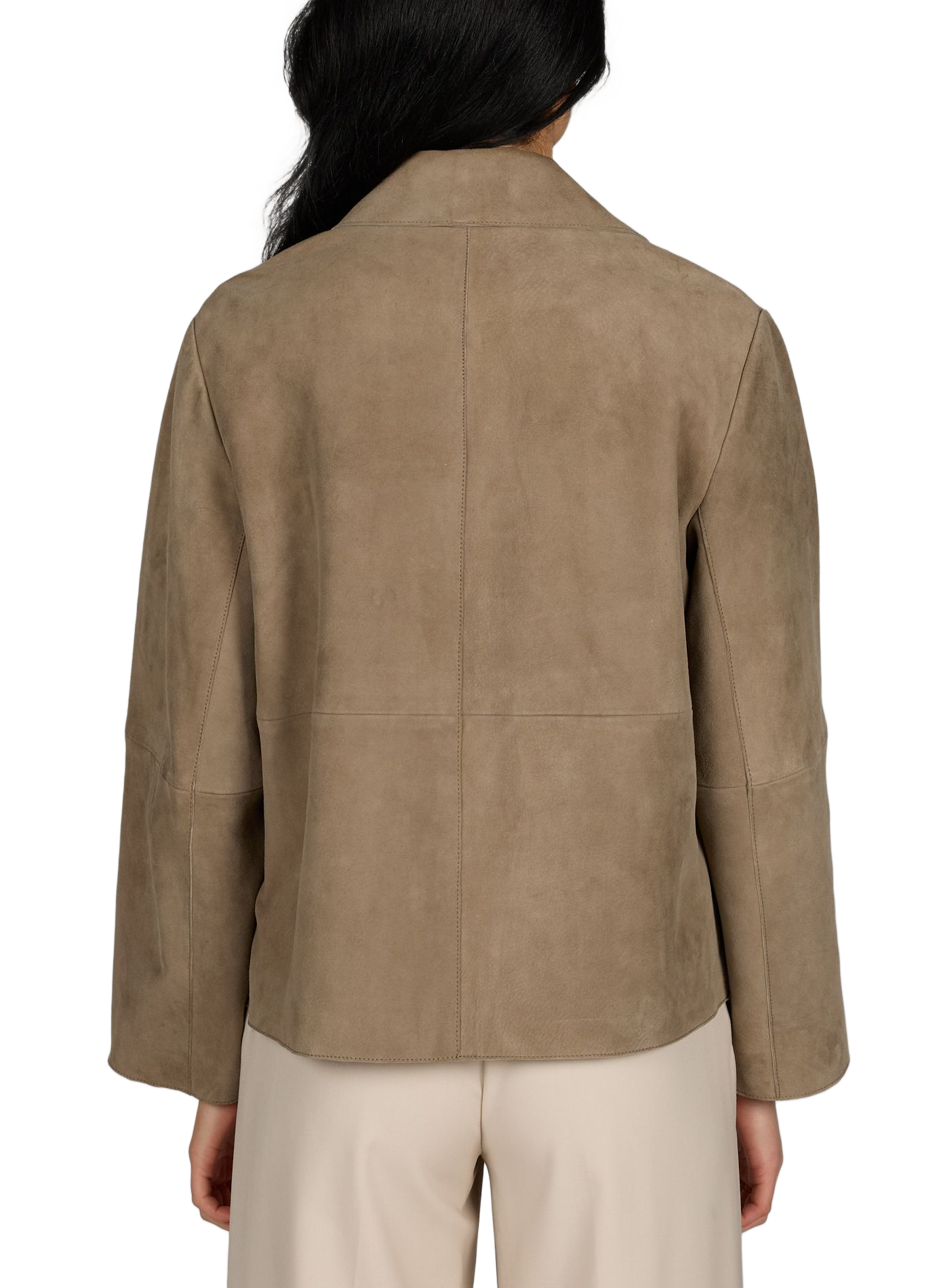 Straight suede leather jacket MAX MARA WEEK END Khaki