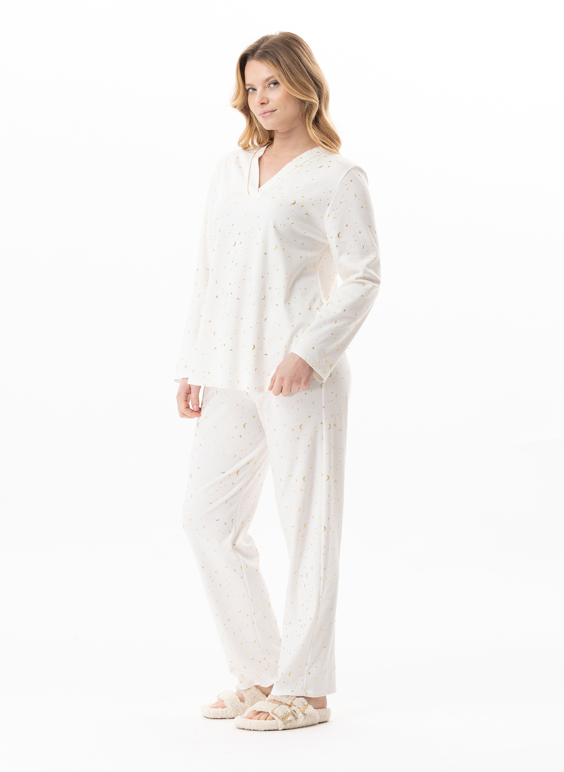 Pyjama en coton luna 102 LE CHAT Blanc